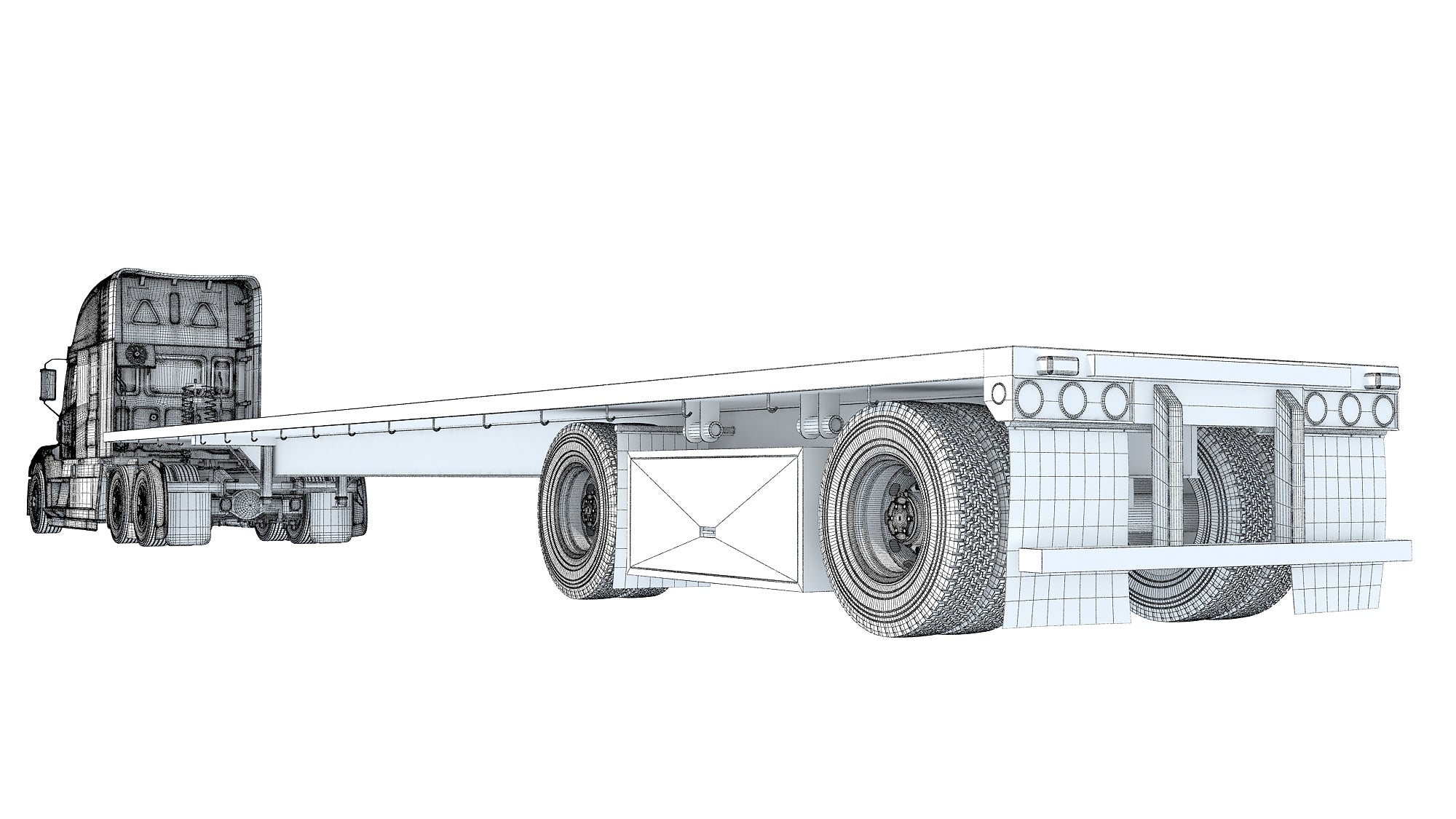 Truck with Flatbed Trailer