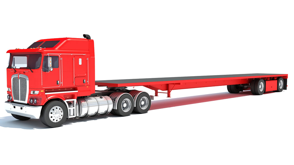 Truck with Flatbed Trailer Kenworth