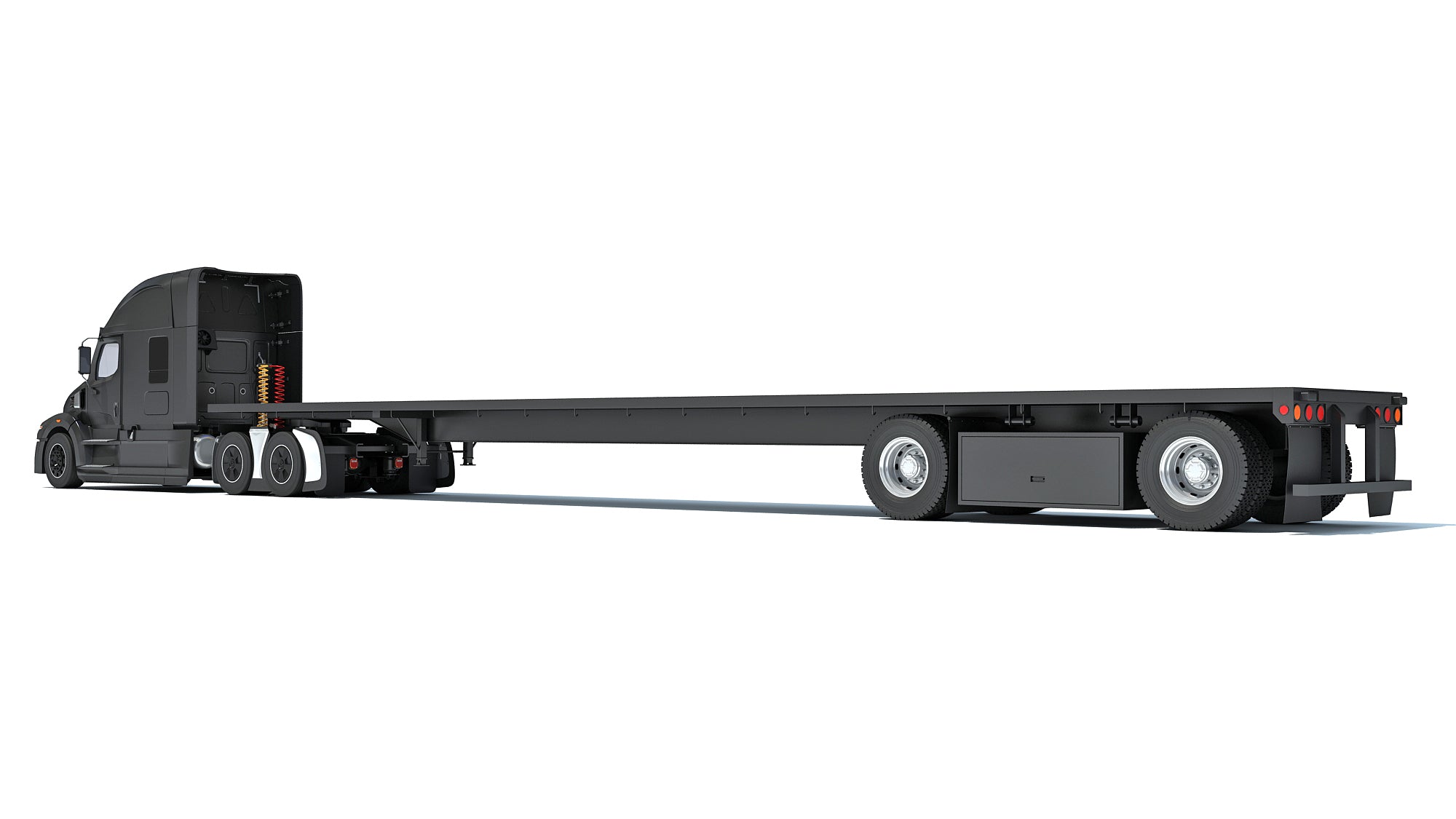 Truck with Flatbed Trailer