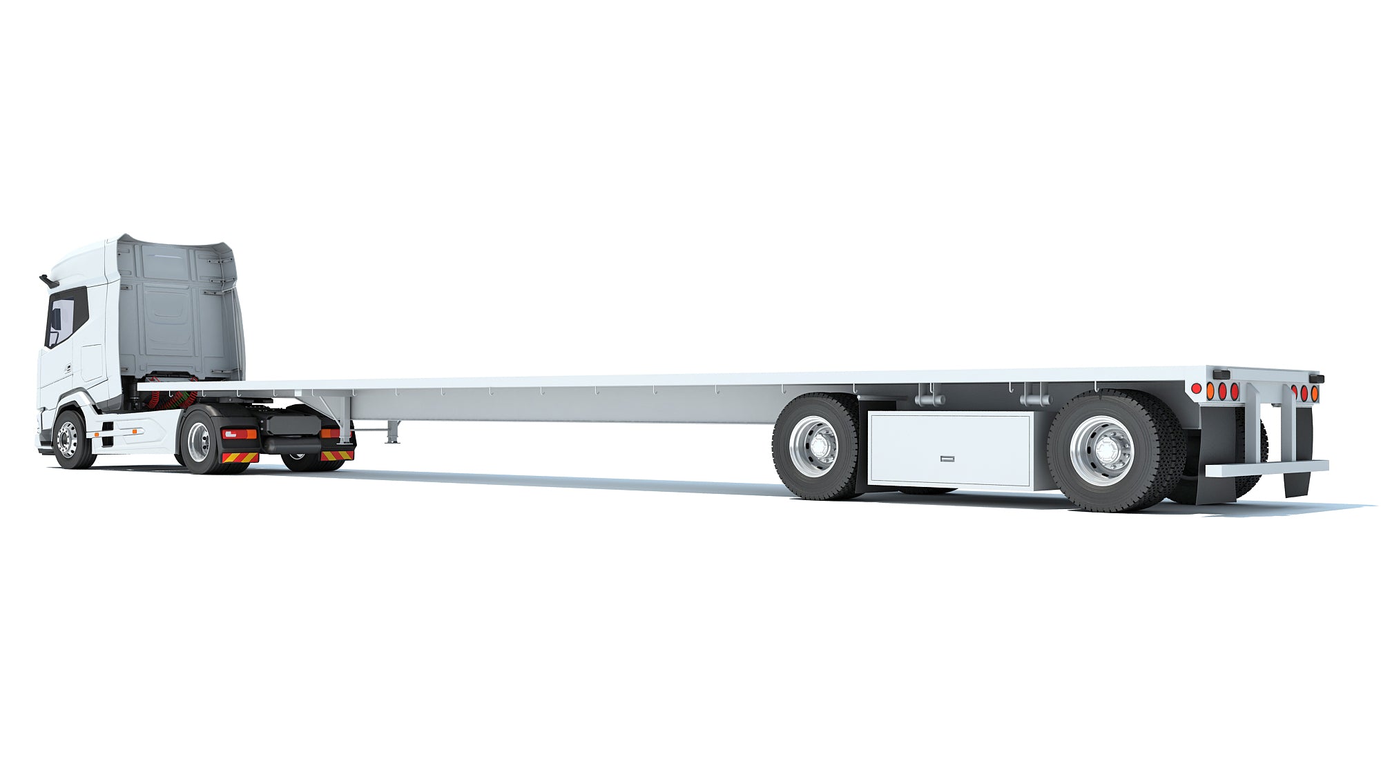 Truck with Flatbed Trailer - DAF