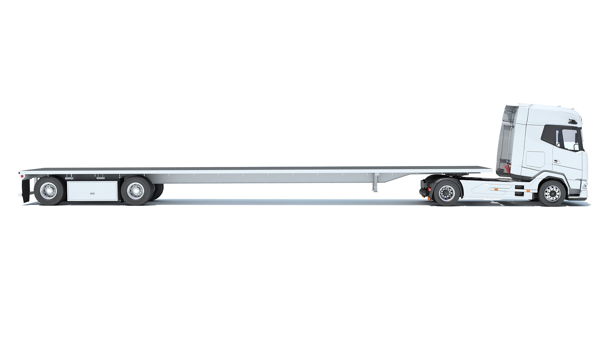 Truck with Flatbed Trailer - DAF