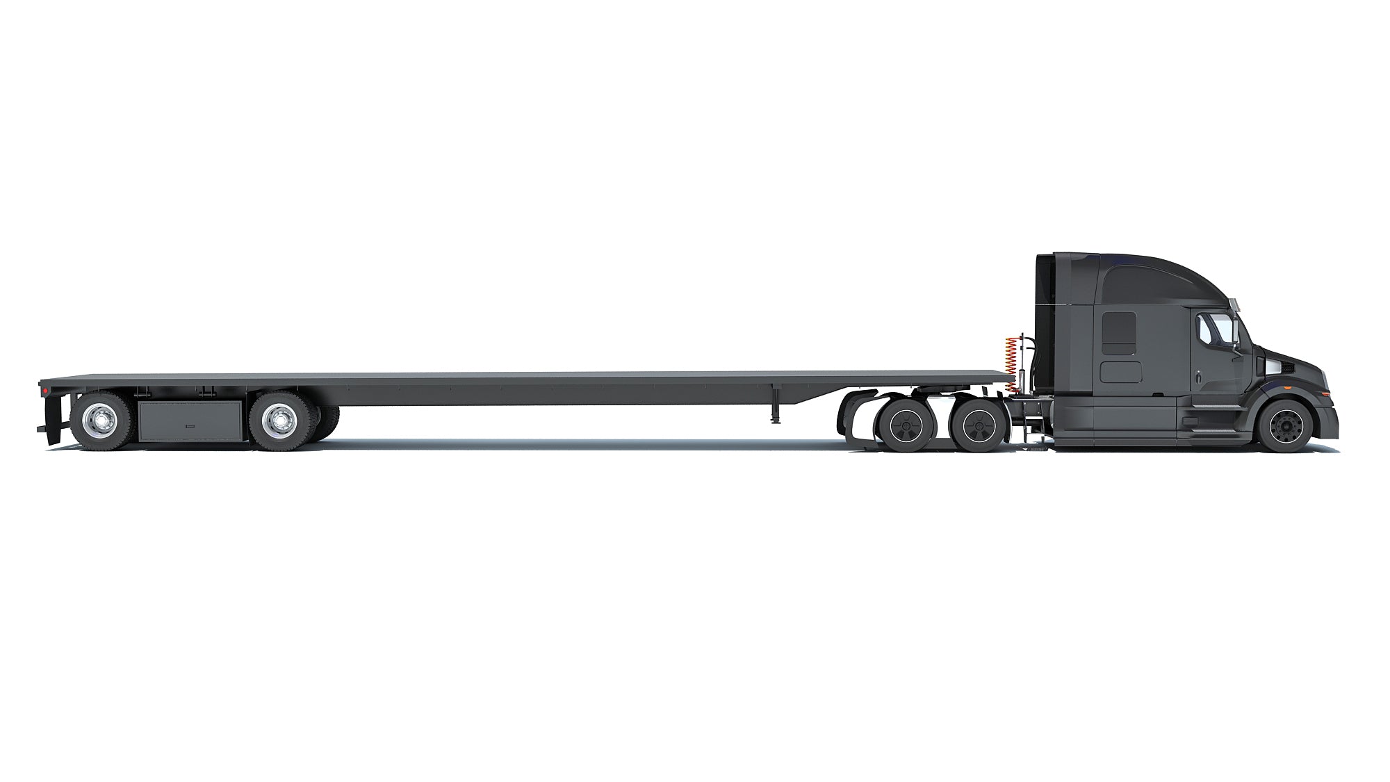 Truck with Flatbed Trailer