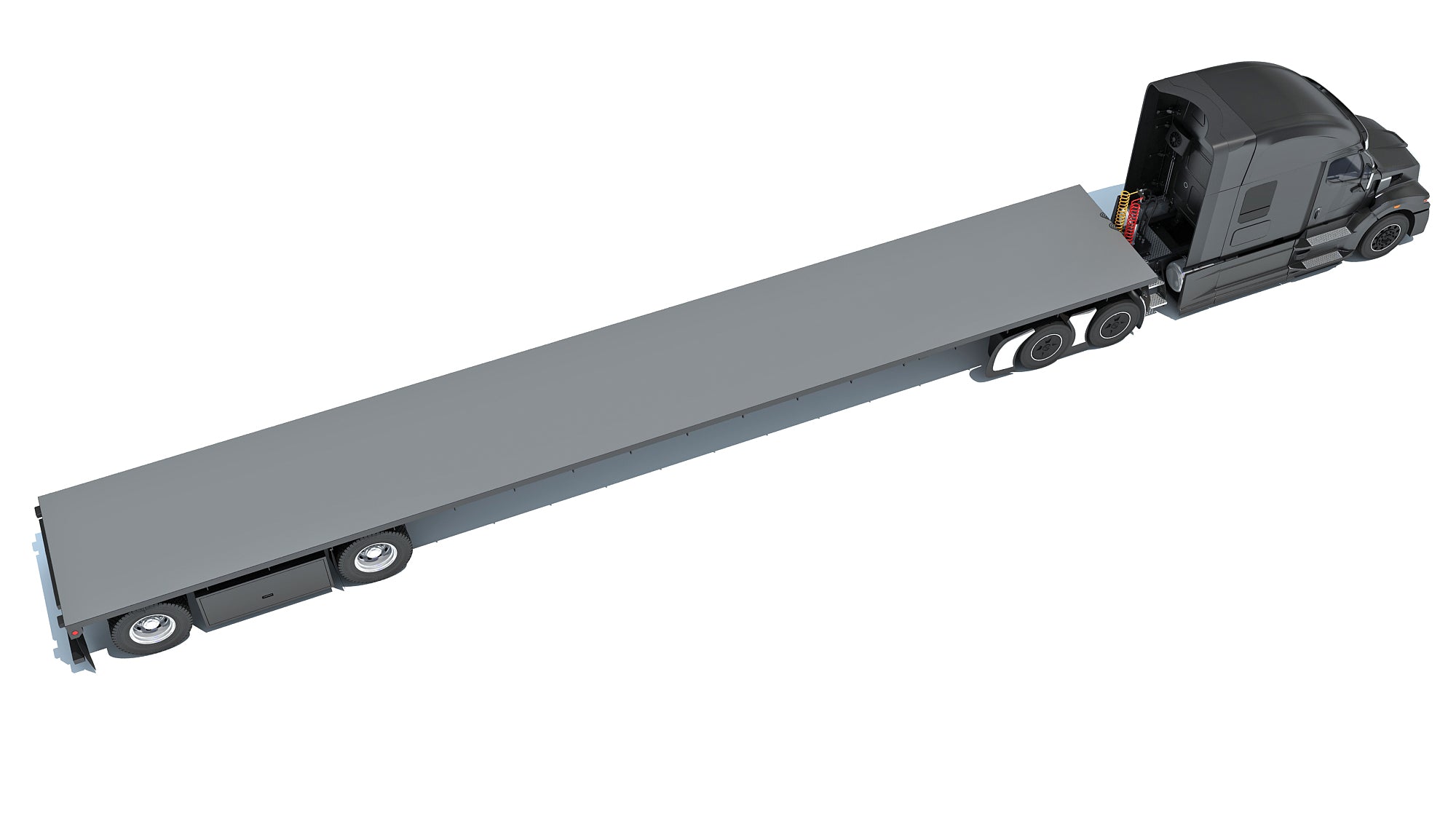 Truck with Flatbed Trailer