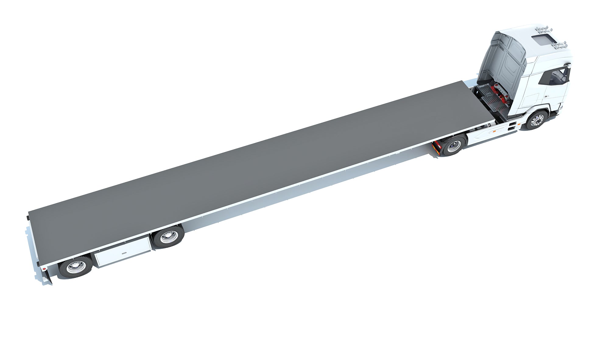 Truck with Flatbed Trailer - DAF