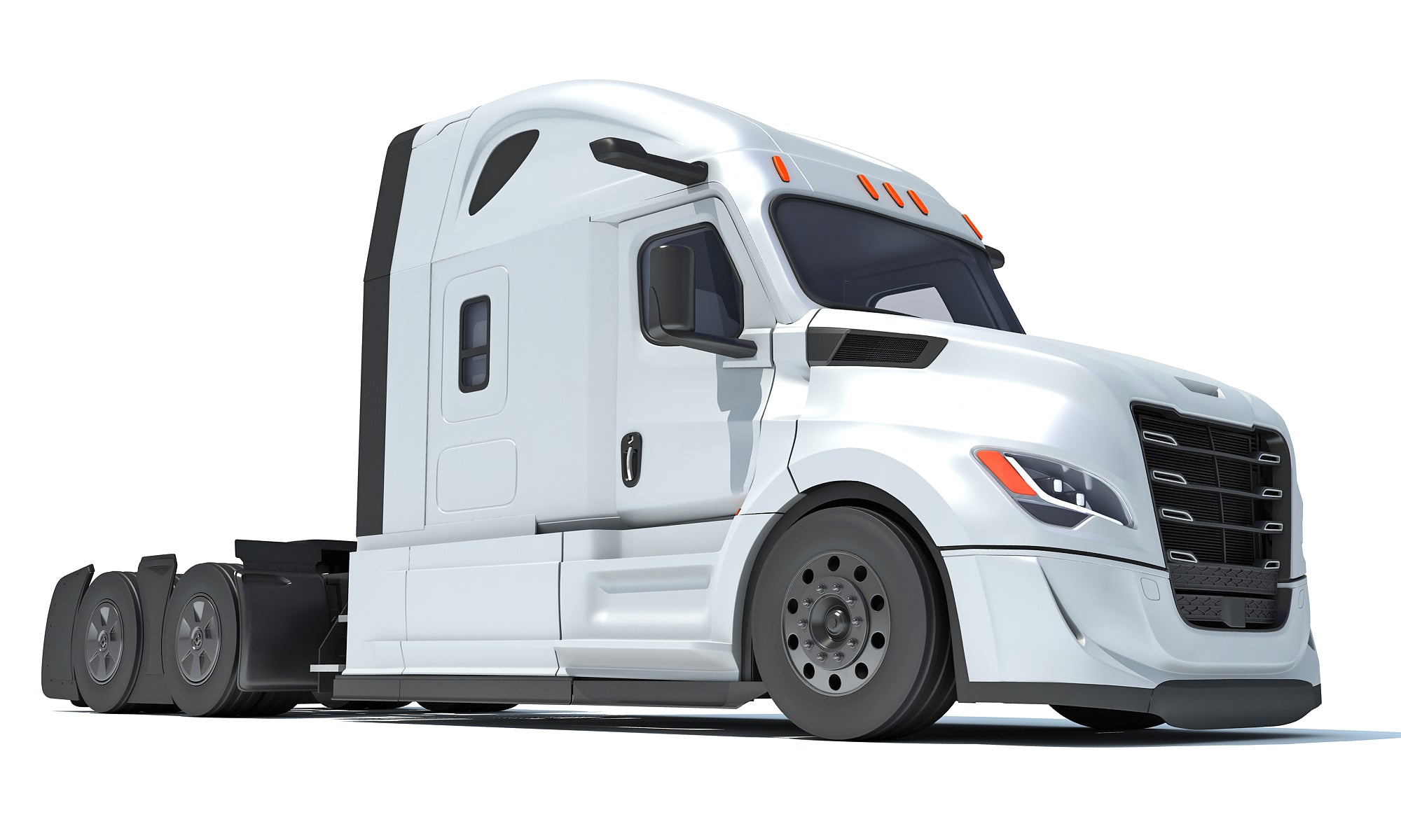 Modern White Semi Truck