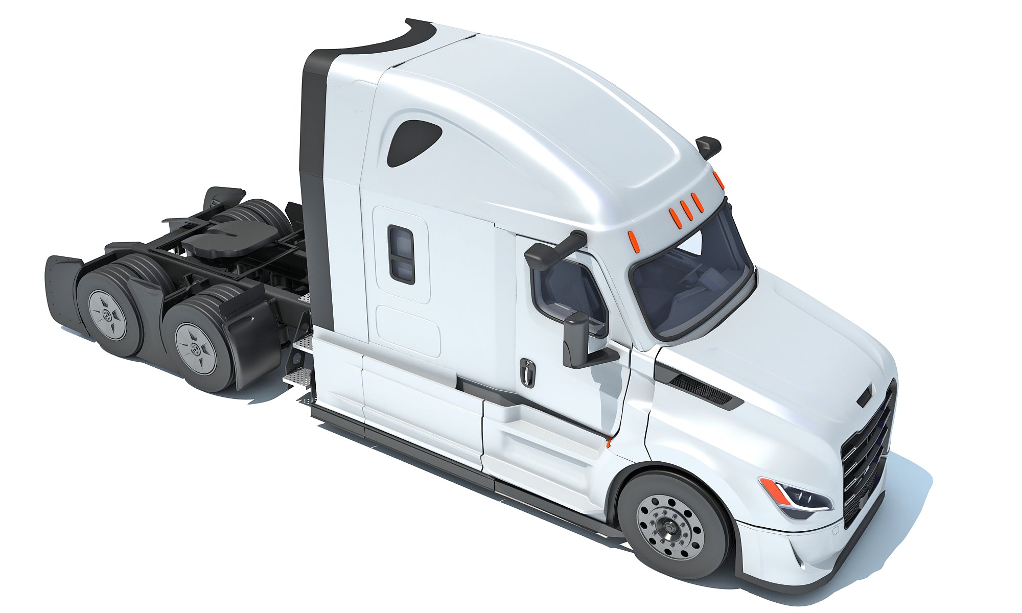 Modern White Semi Truck