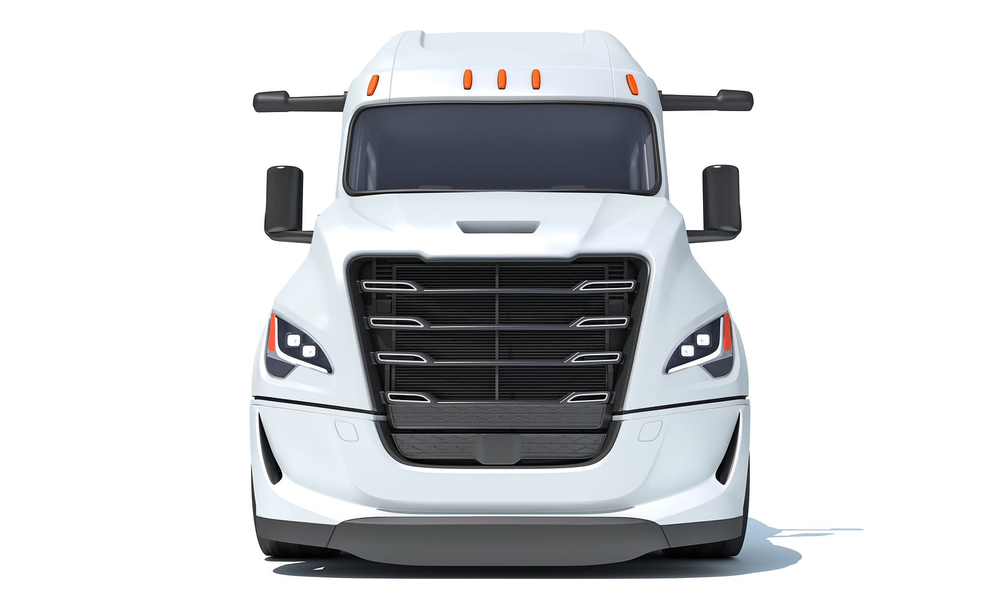 Modern White Semi Truck