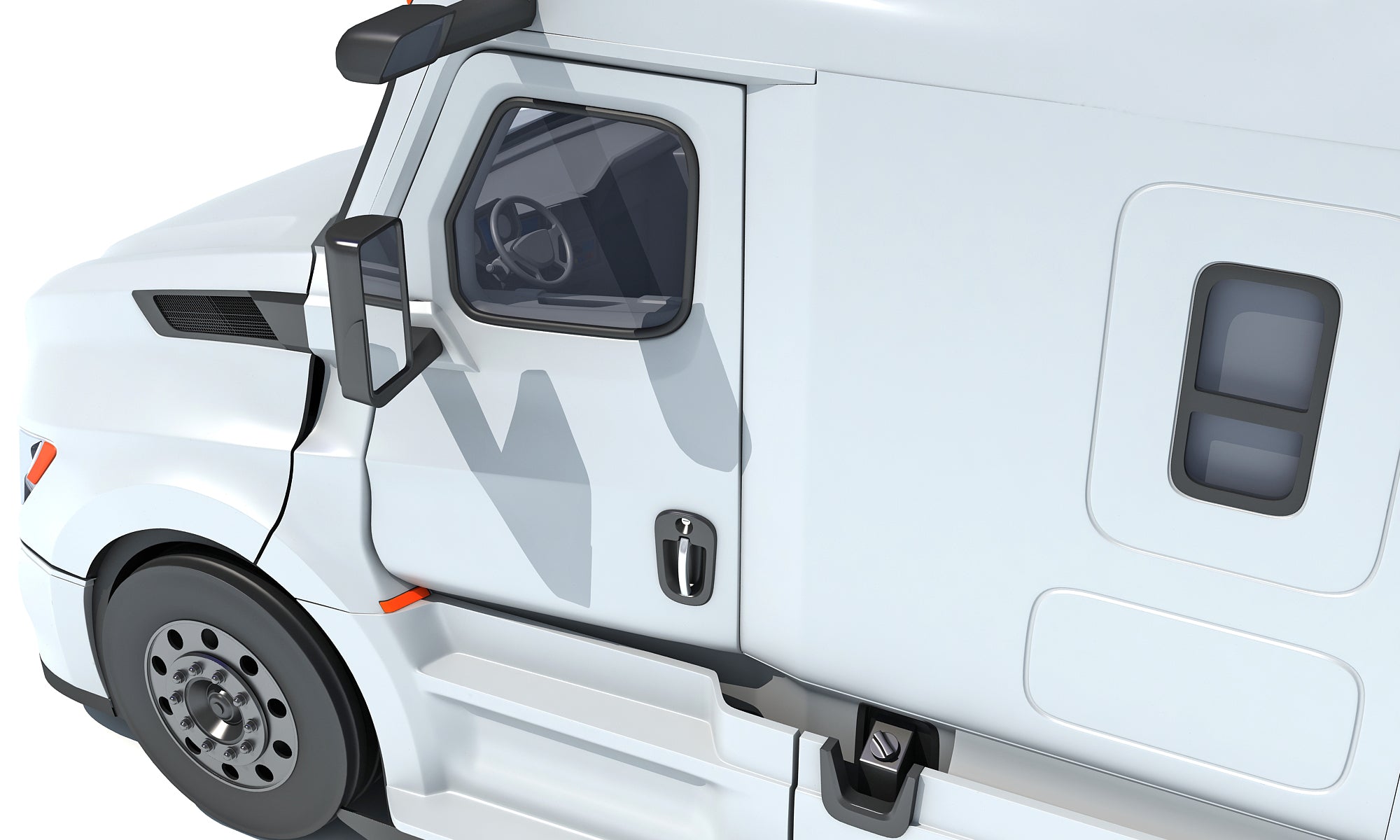Modern White Semi Truck