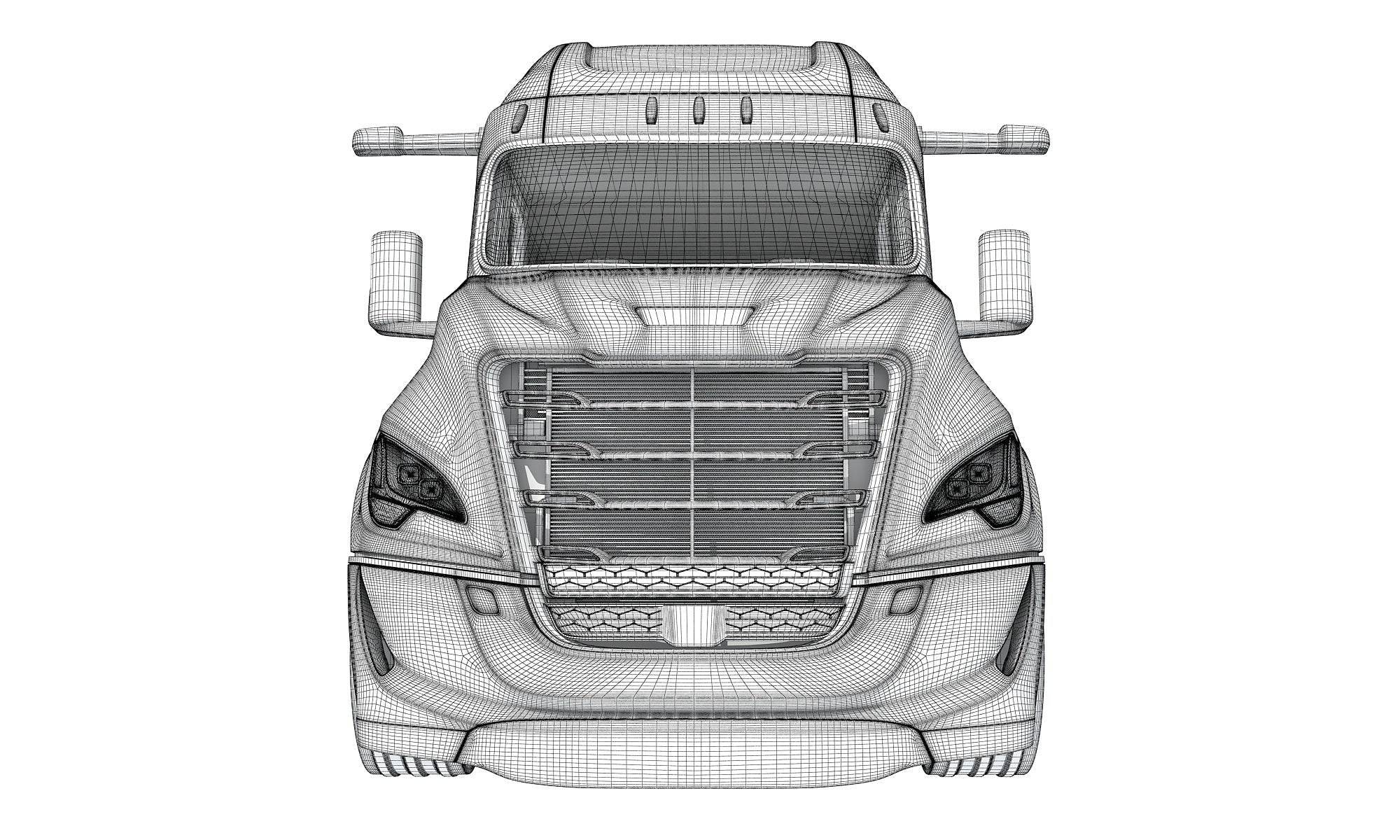 Modern White Semi Truck