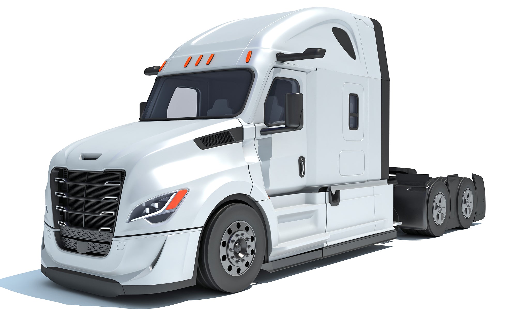Modern White Semi Truck