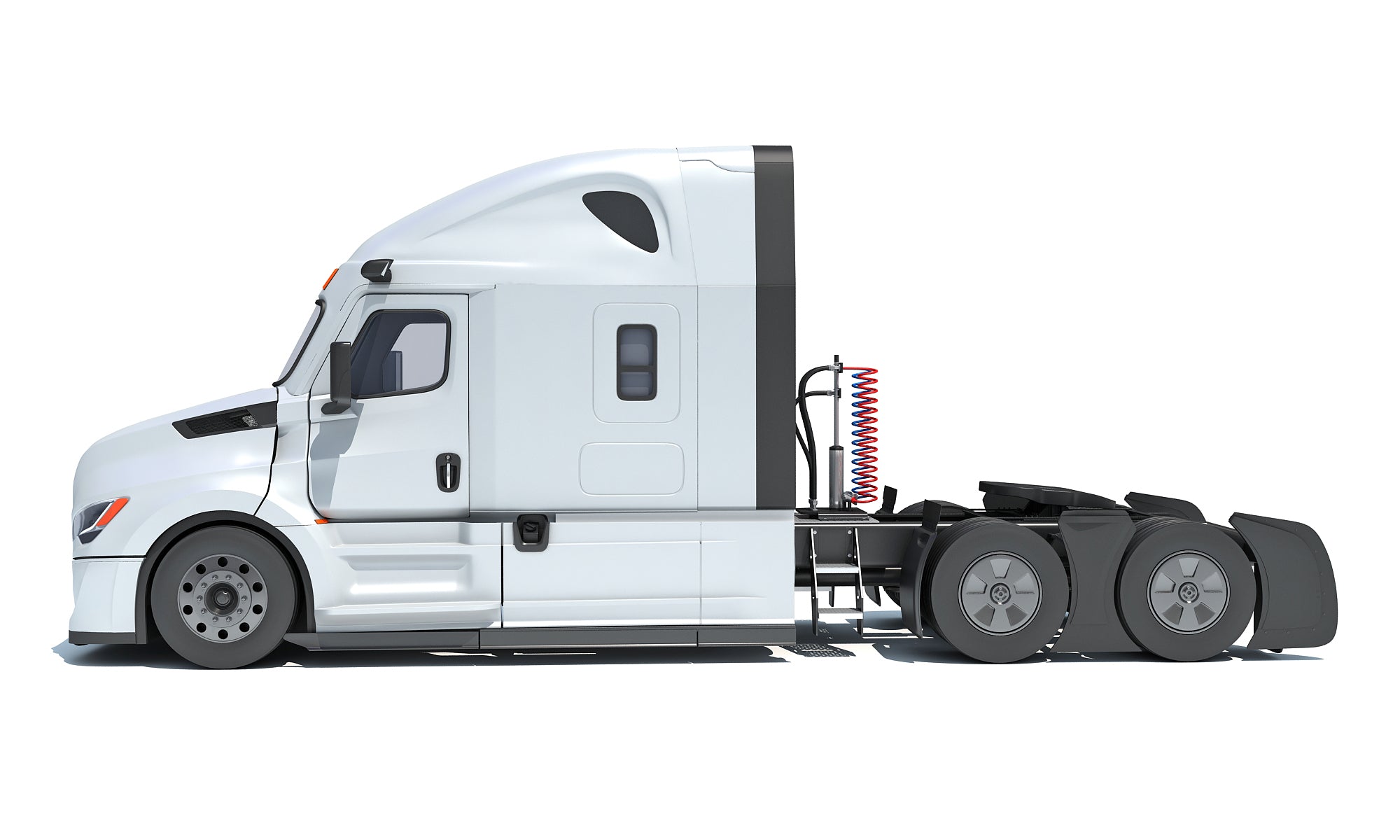 Modern White Semi Truck