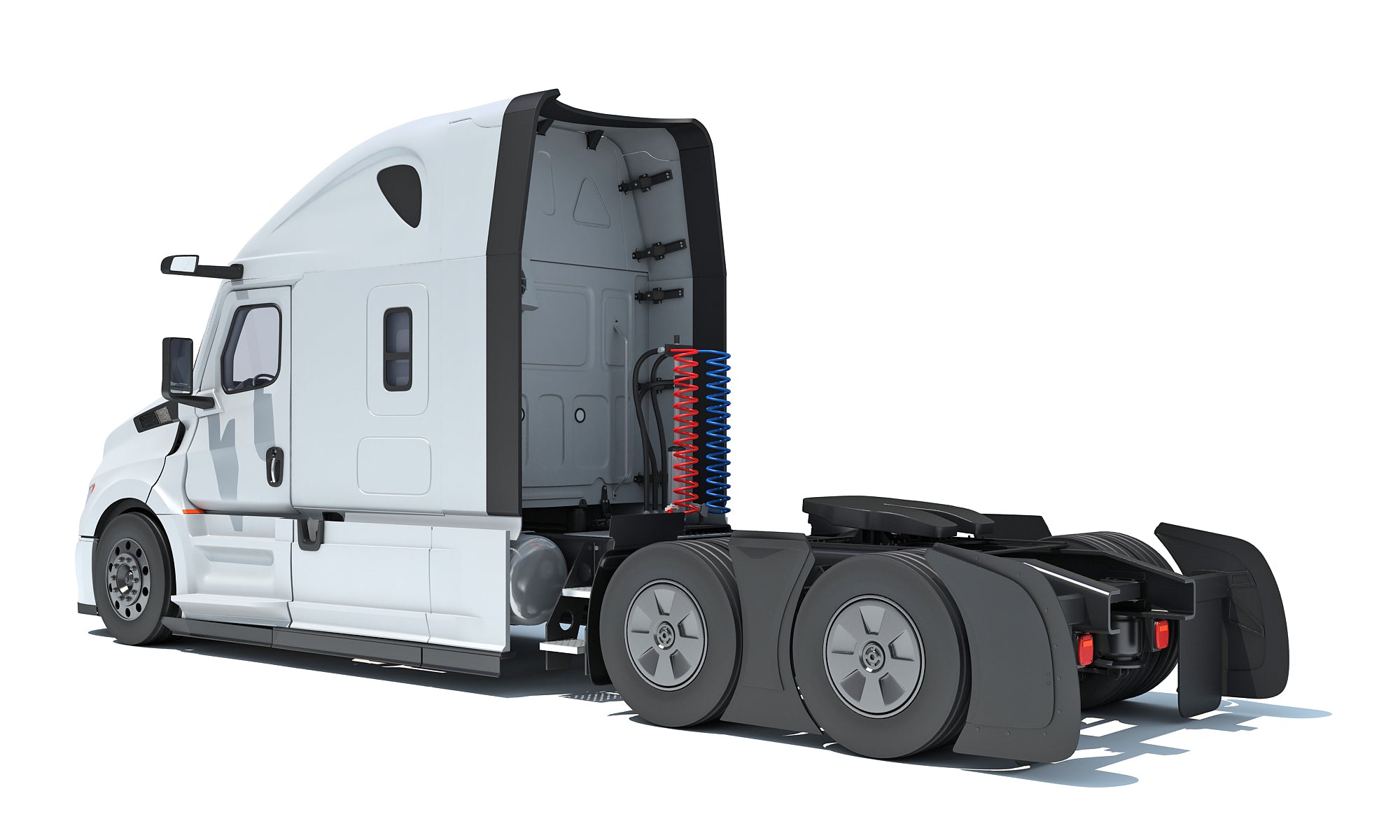 Modern White Semi Truck