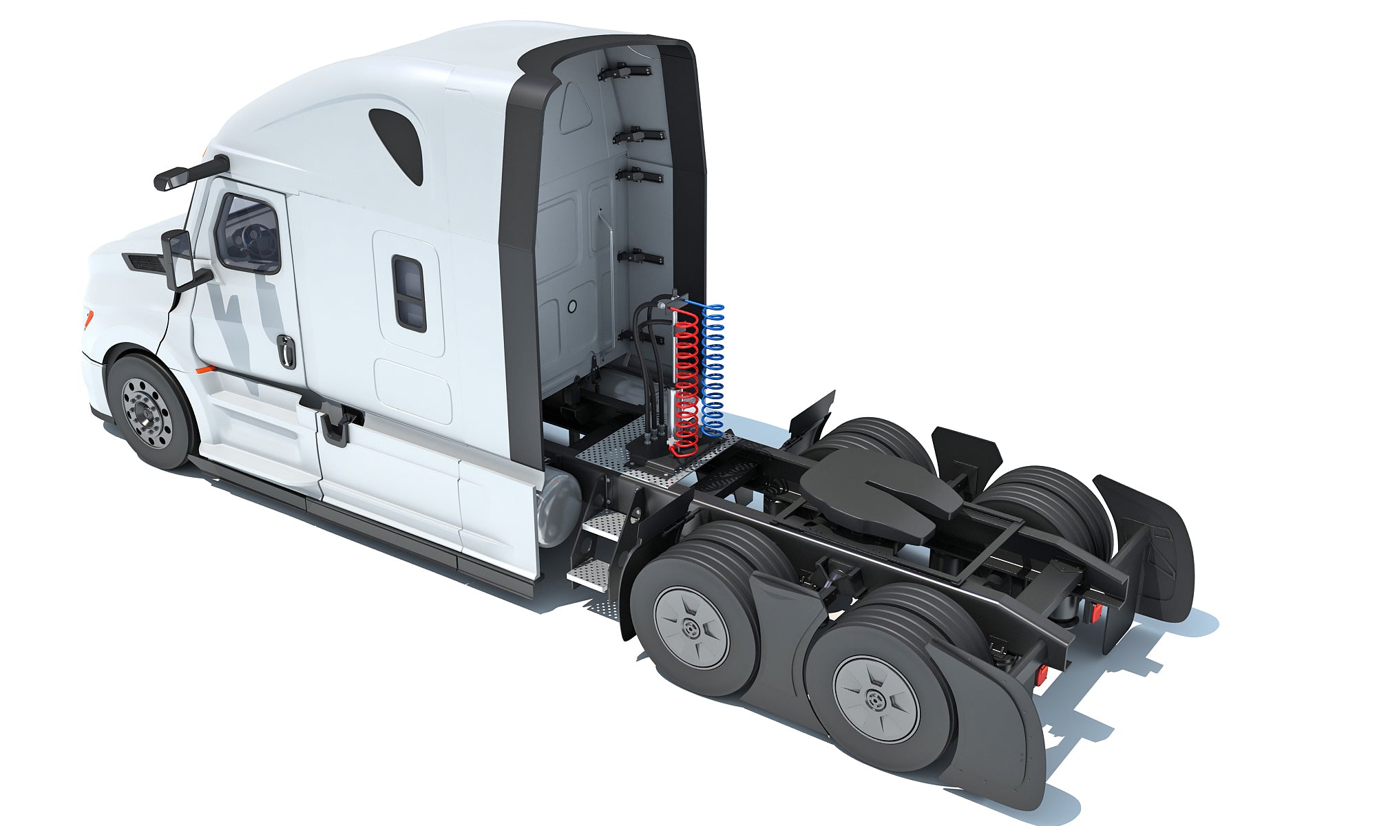 Modern White Semi Truck