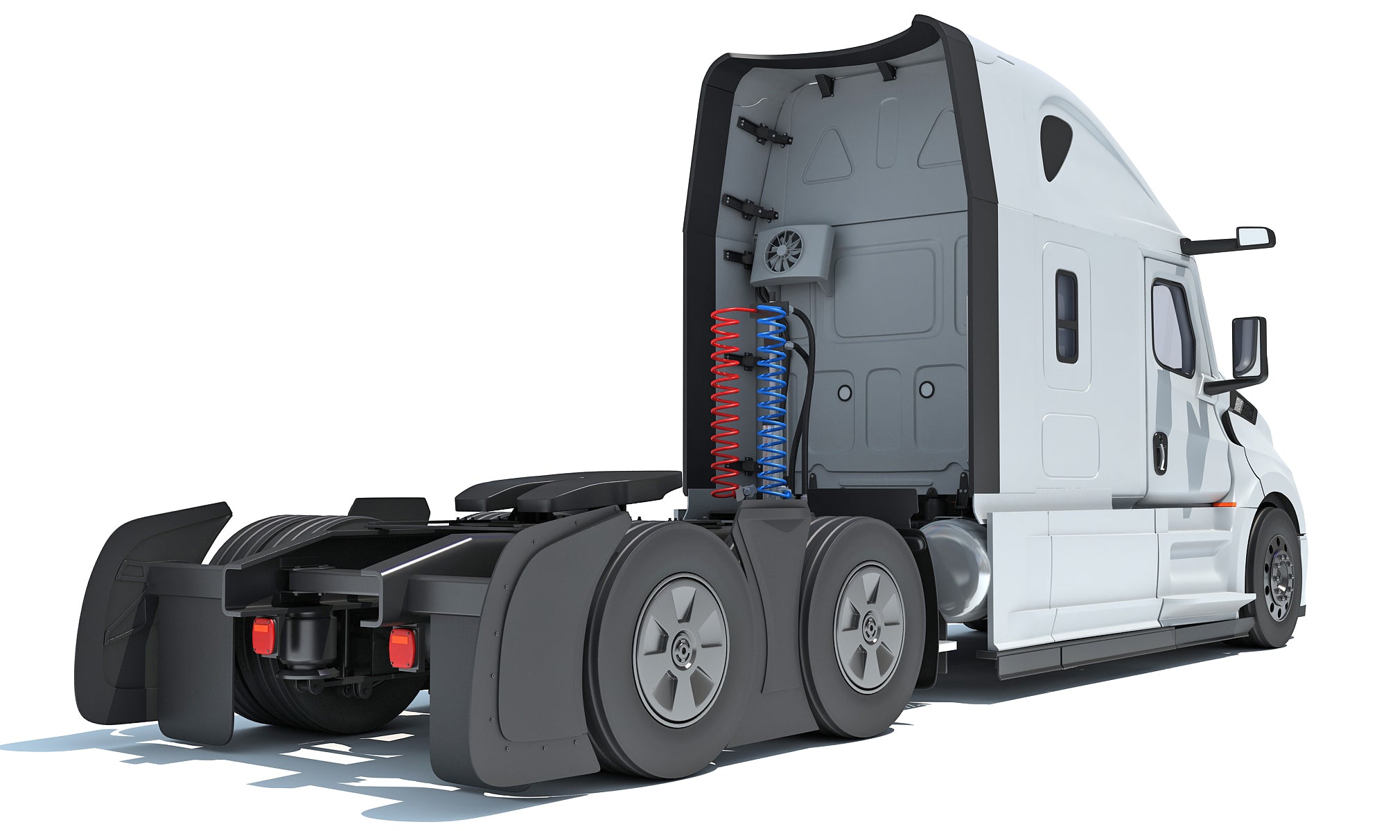 Modern White Semi Truck