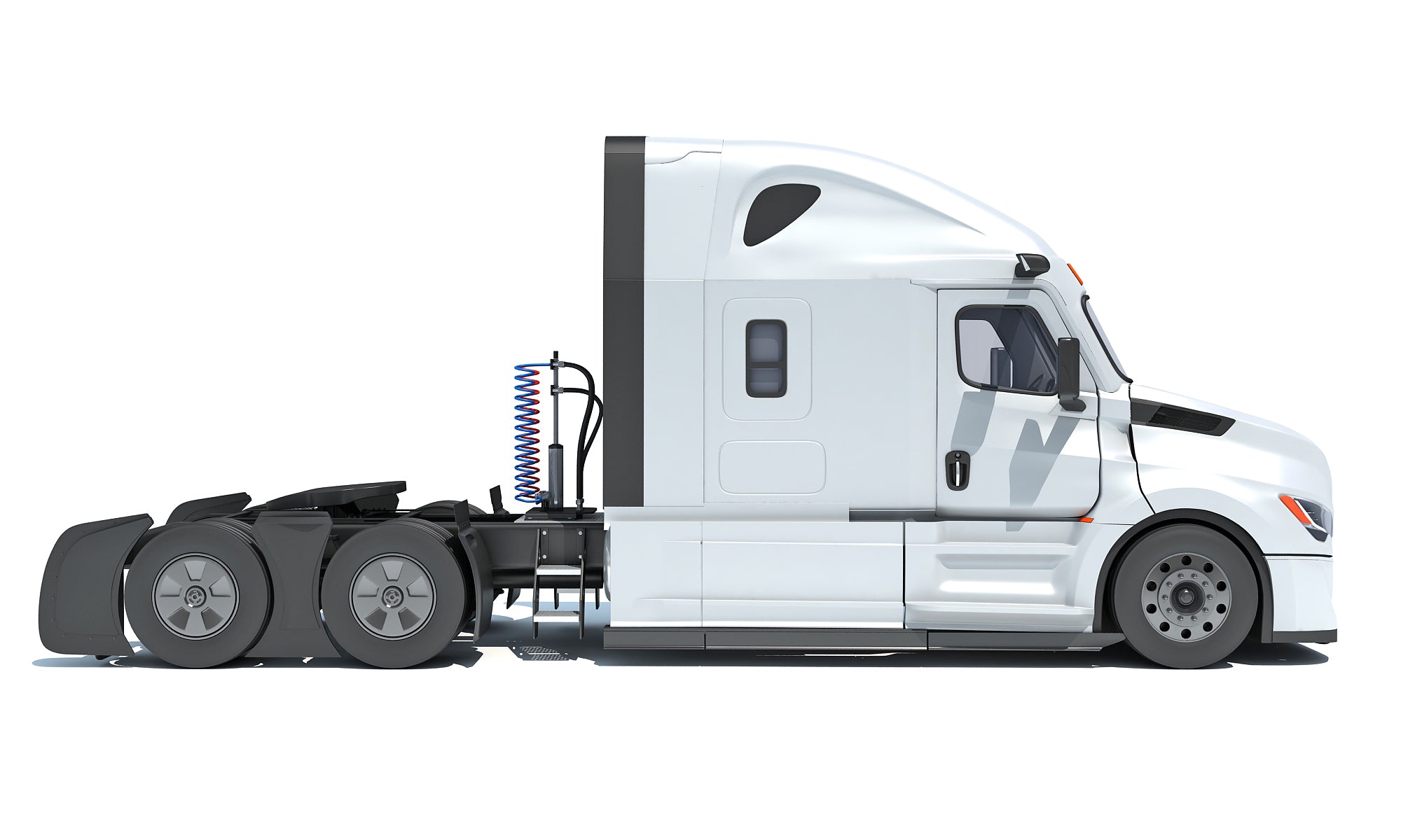 Modern White Semi Truck