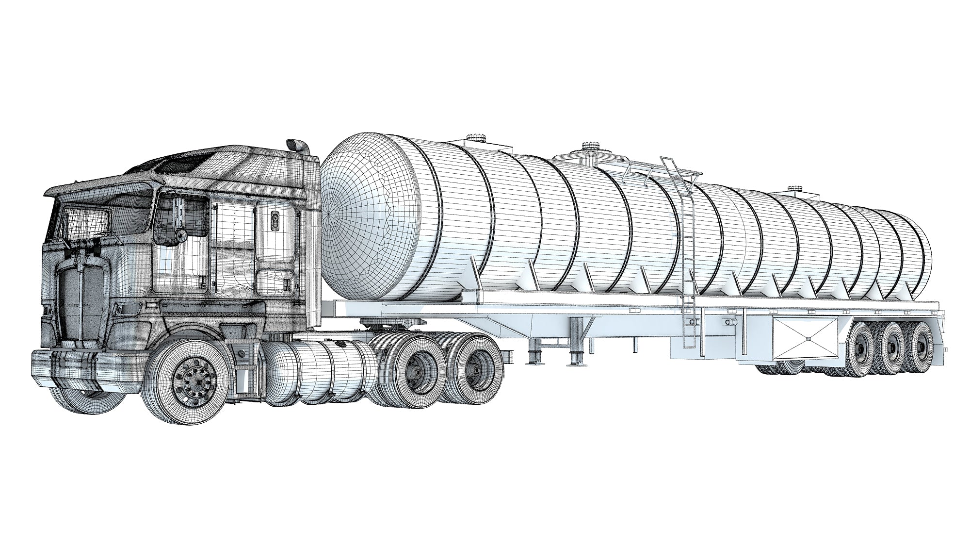 Truck with Tank Semitrailer