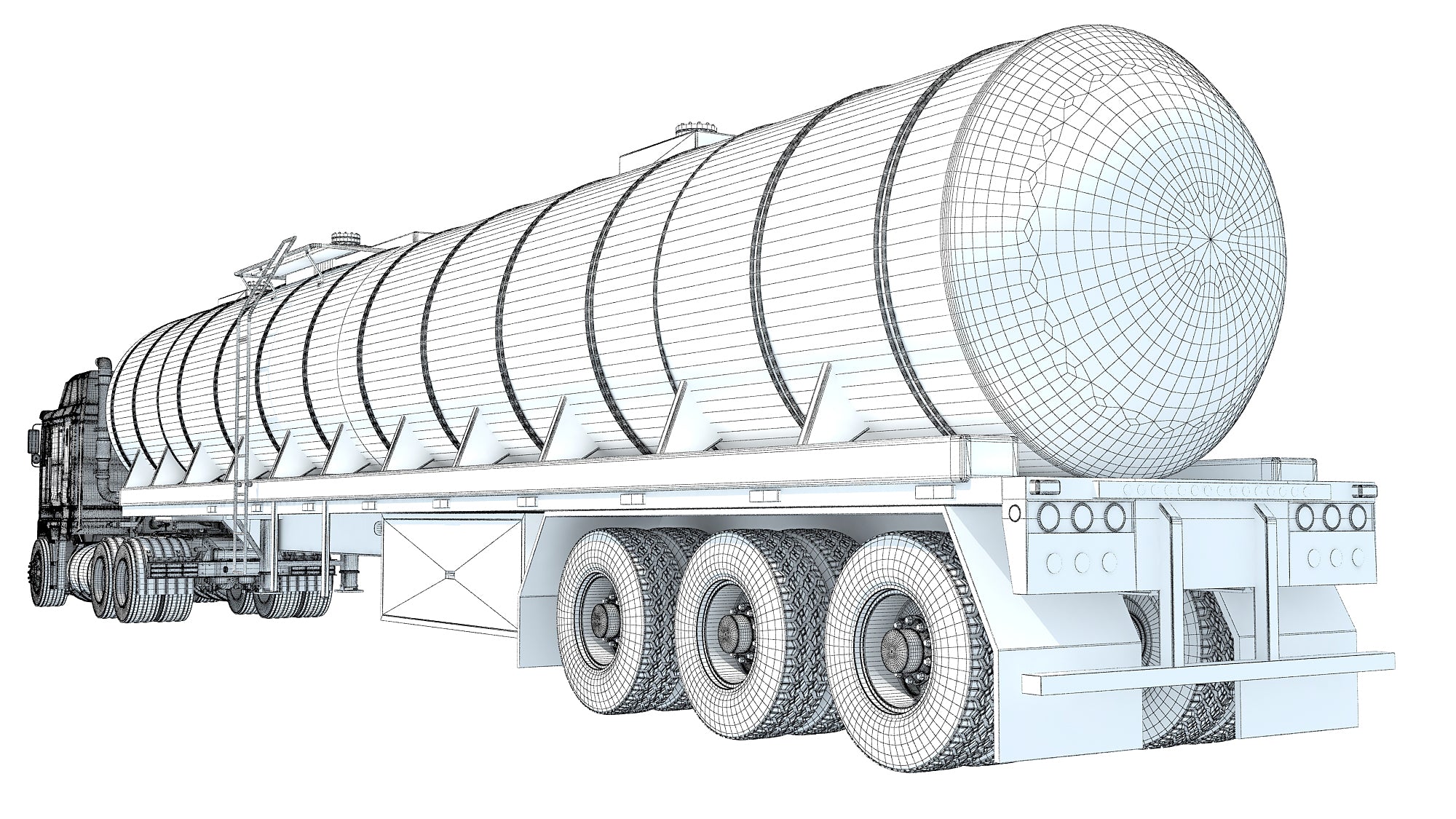 Truck with Tank Semitrailer