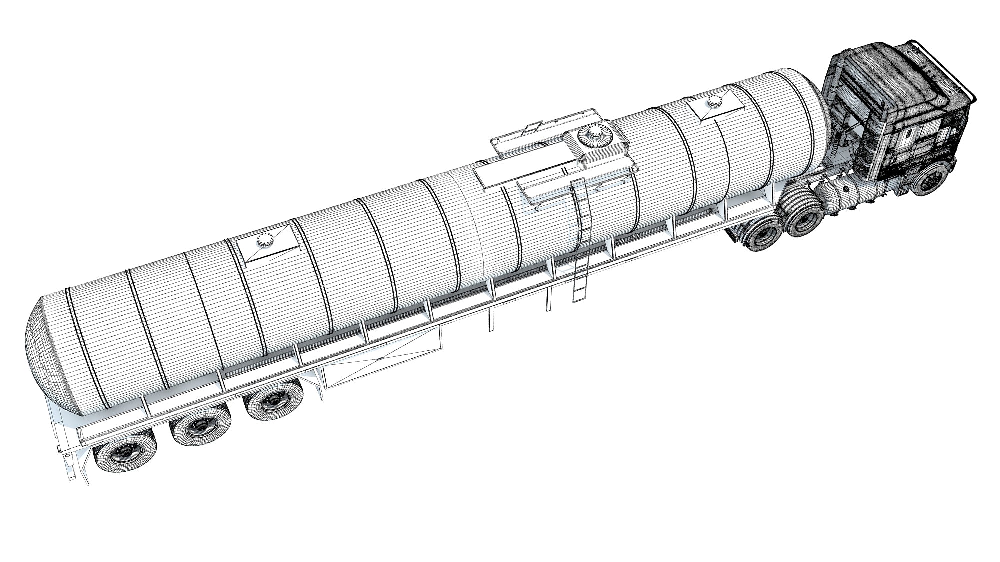 Truck with Tank Semitrailer