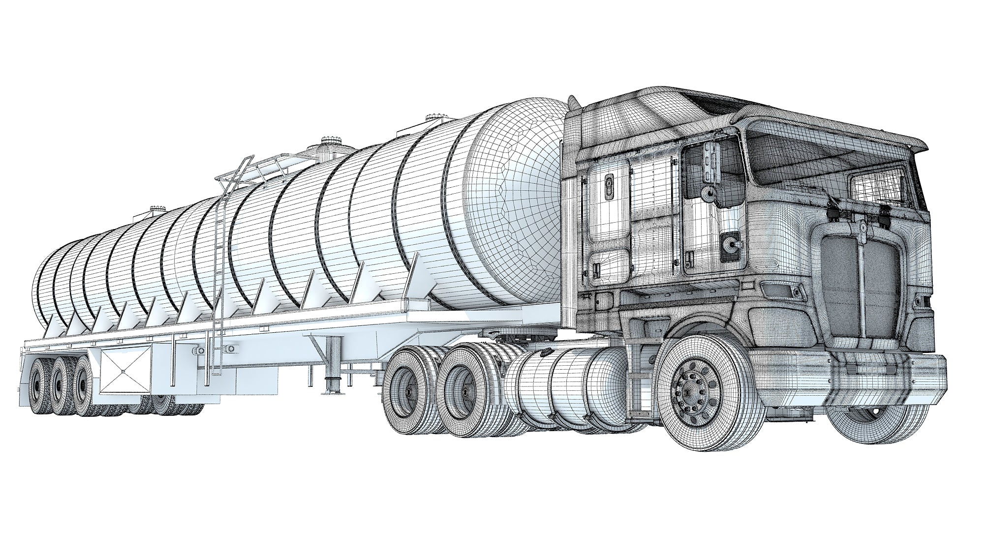 Truck with Tank Semitrailer
