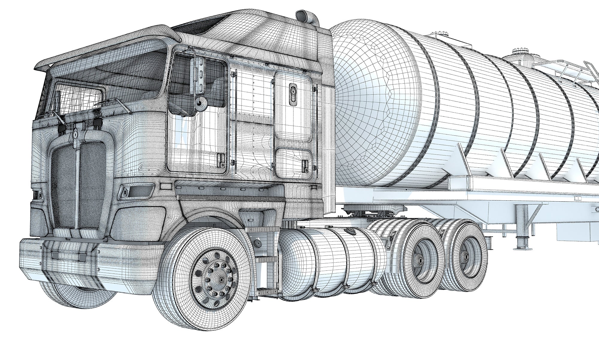 Truck with Tank Semitrailer