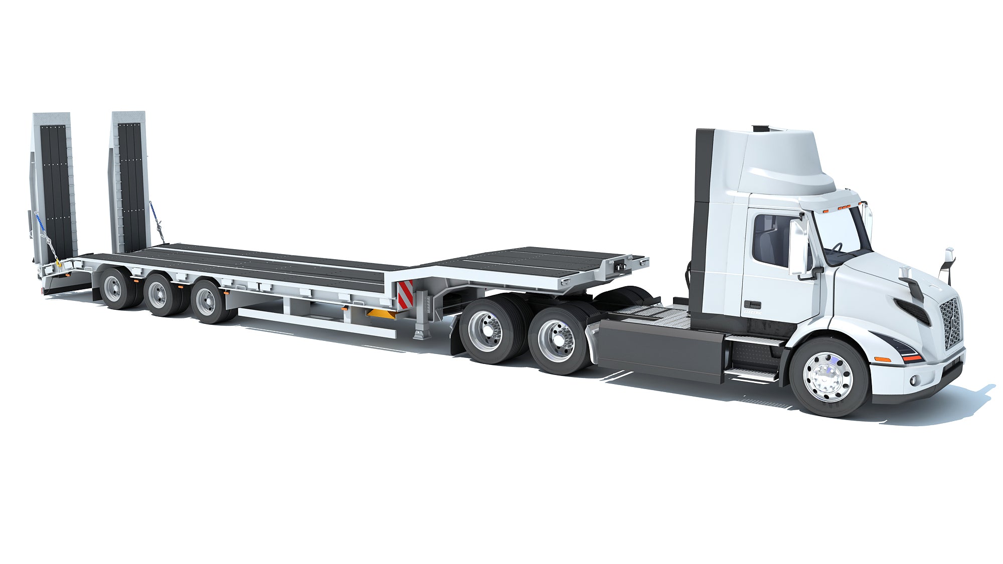 Semi-Truck with Platform Trailer