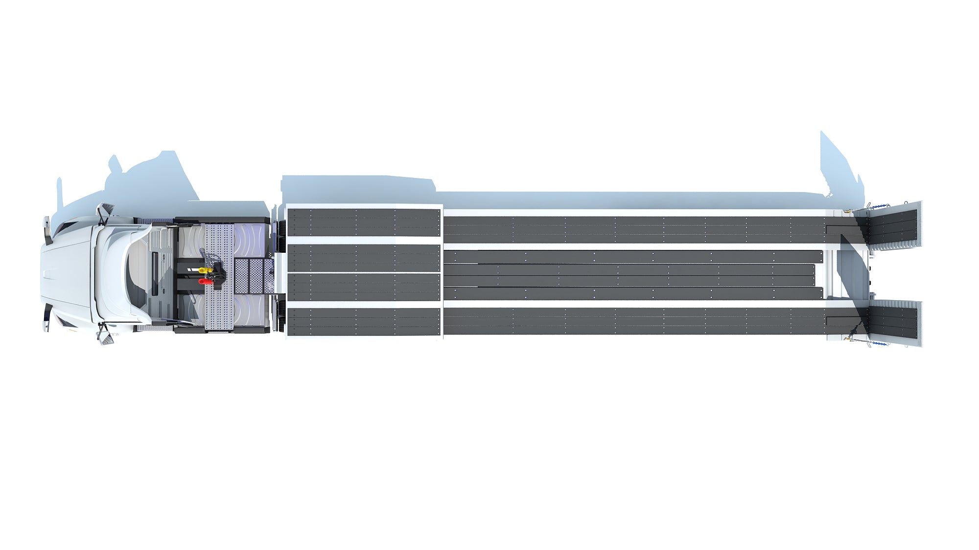 Semi-Truck with Platform Trailer