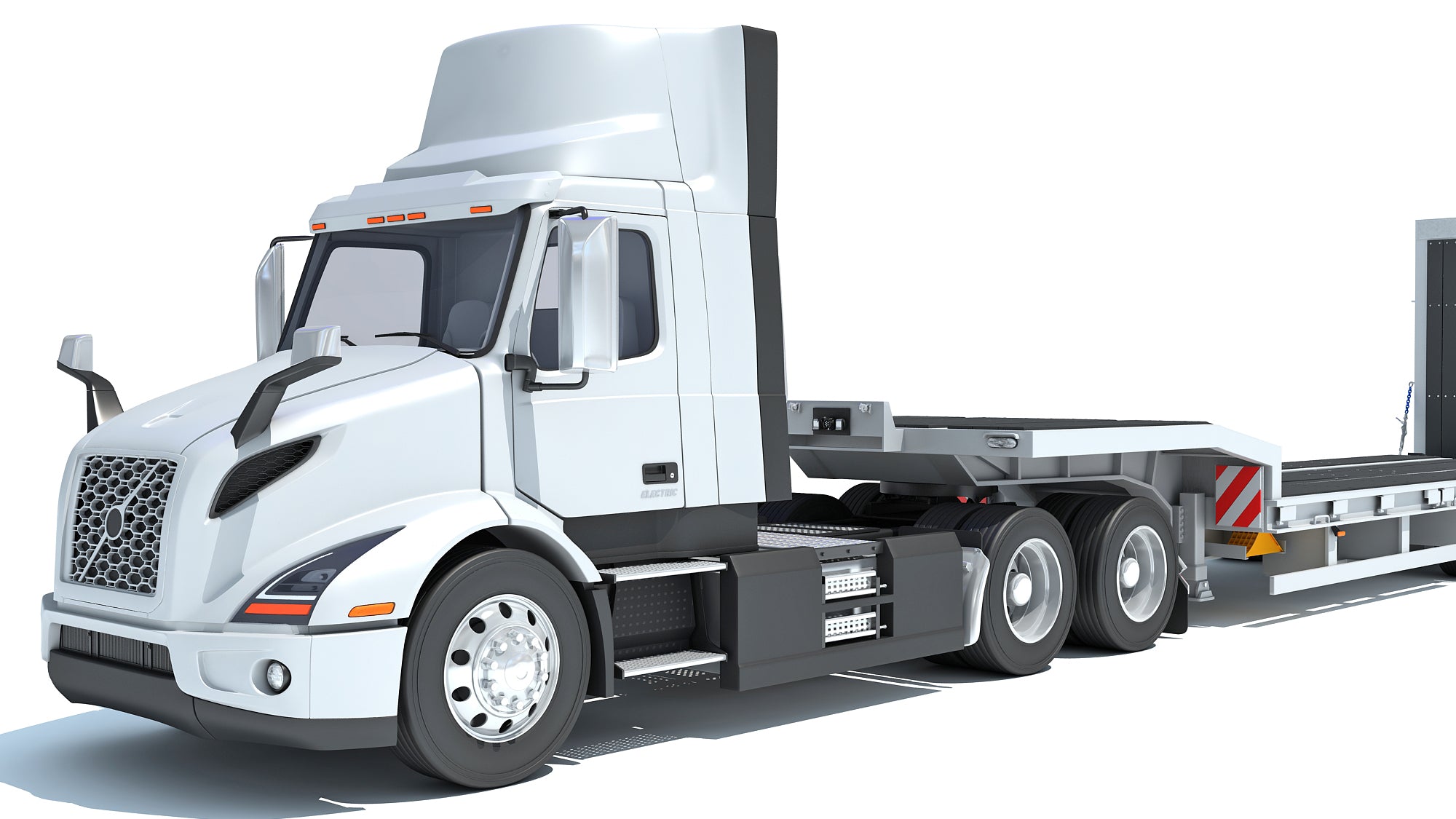 Semi-Truck with Platform Trailer