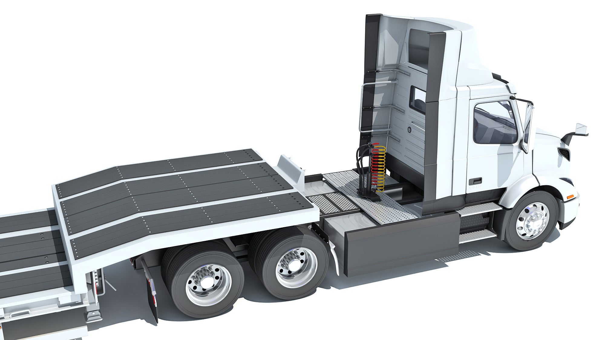 Semi-Truck with Platform Trailer