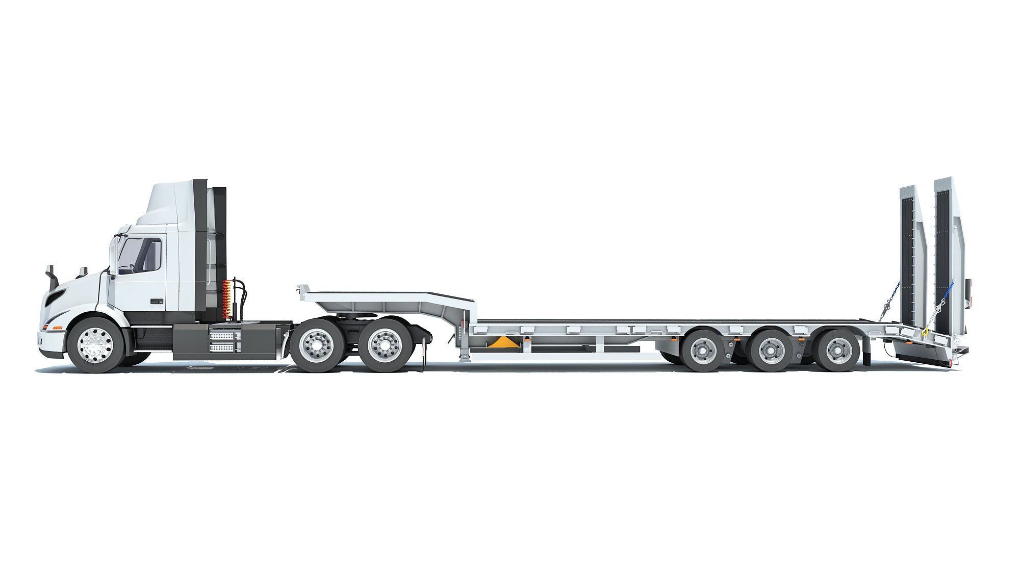 Semi-Truck with Platform Trailer