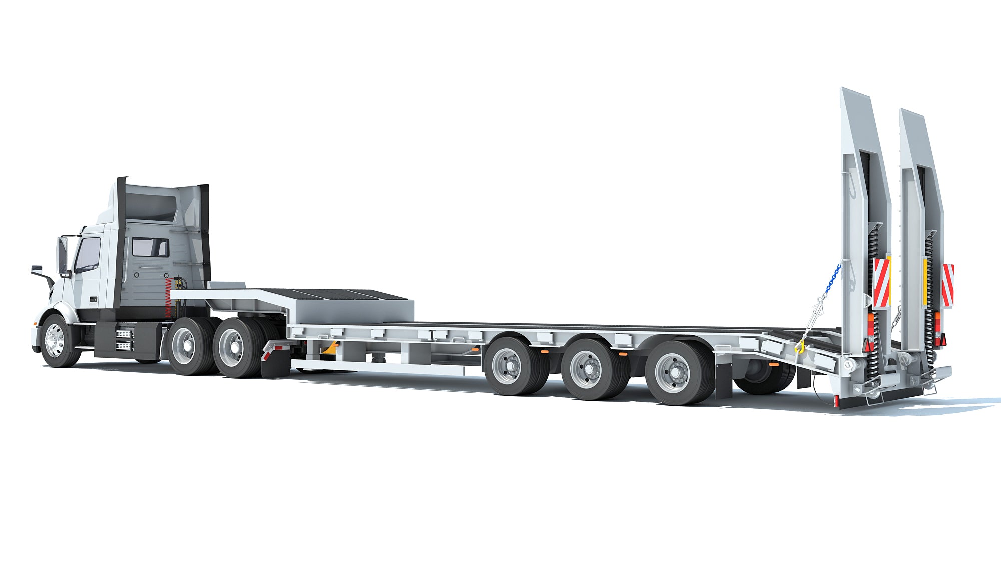 Semi-Truck with Platform Trailer