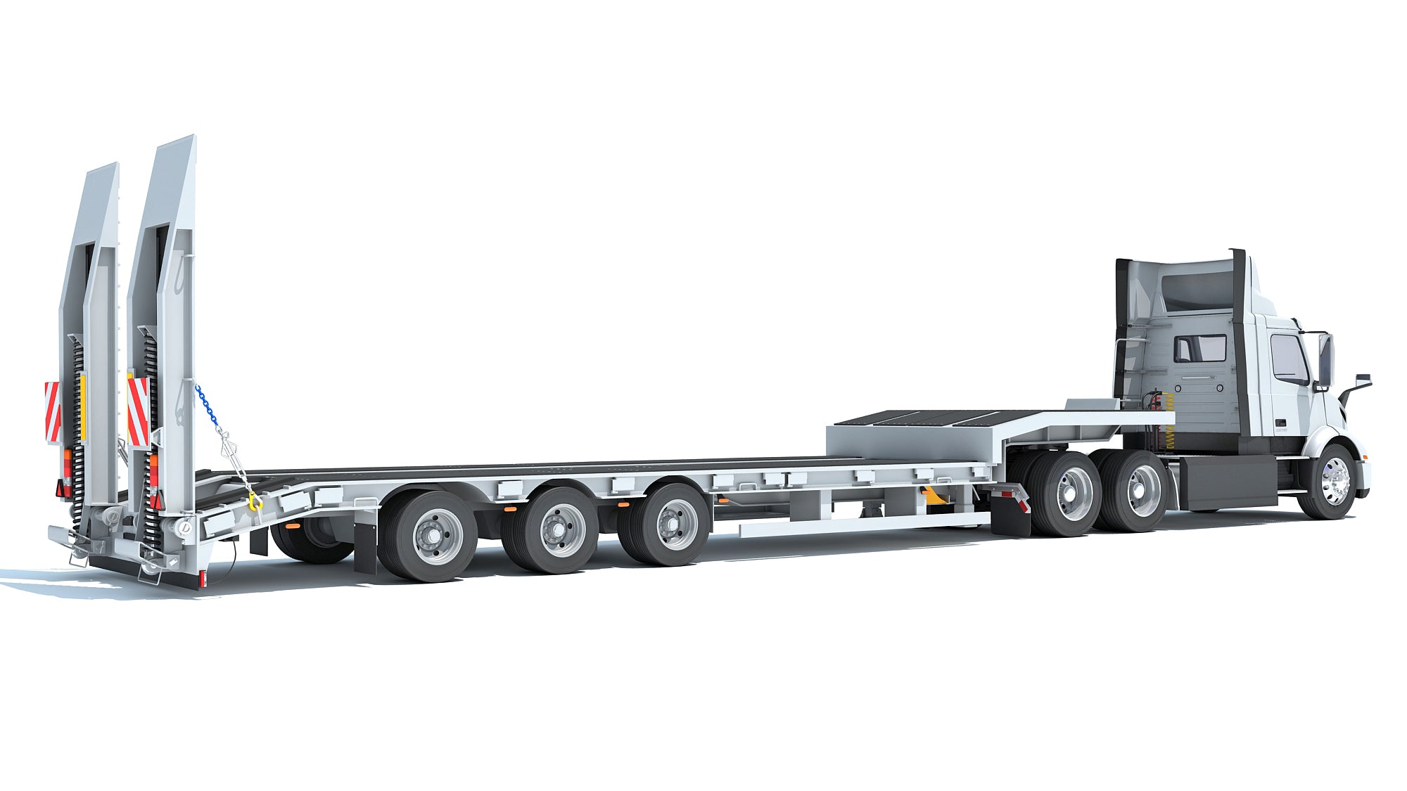 Semi-Truck with Platform Trailer