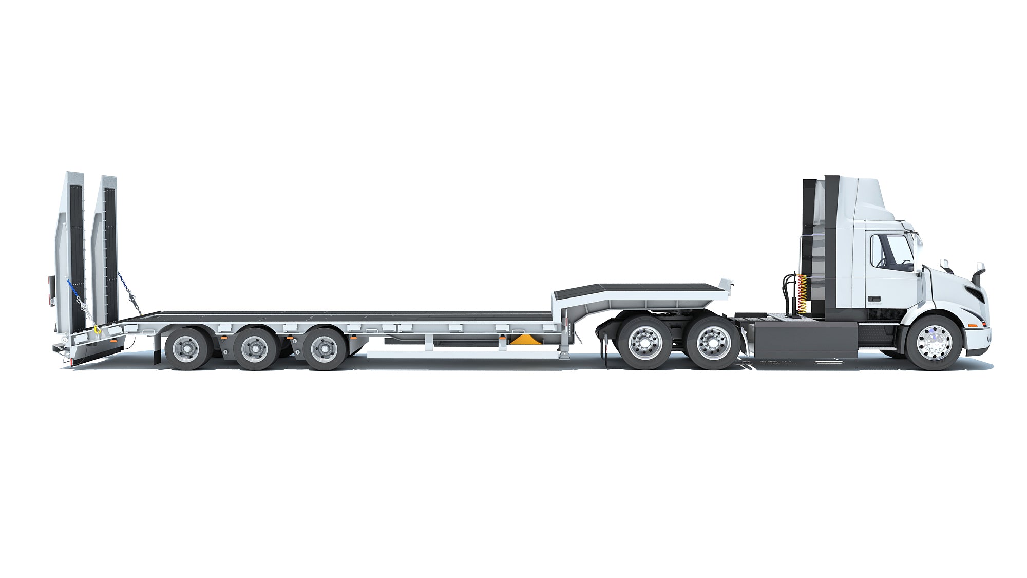 Semi-Truck with Platform Trailer