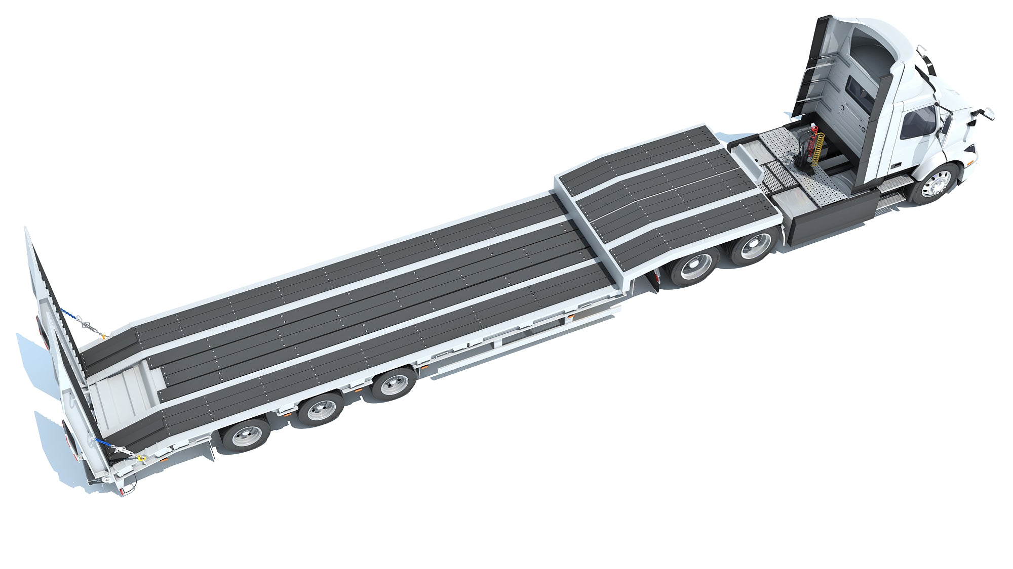 Semi-Truck with Platform Trailer