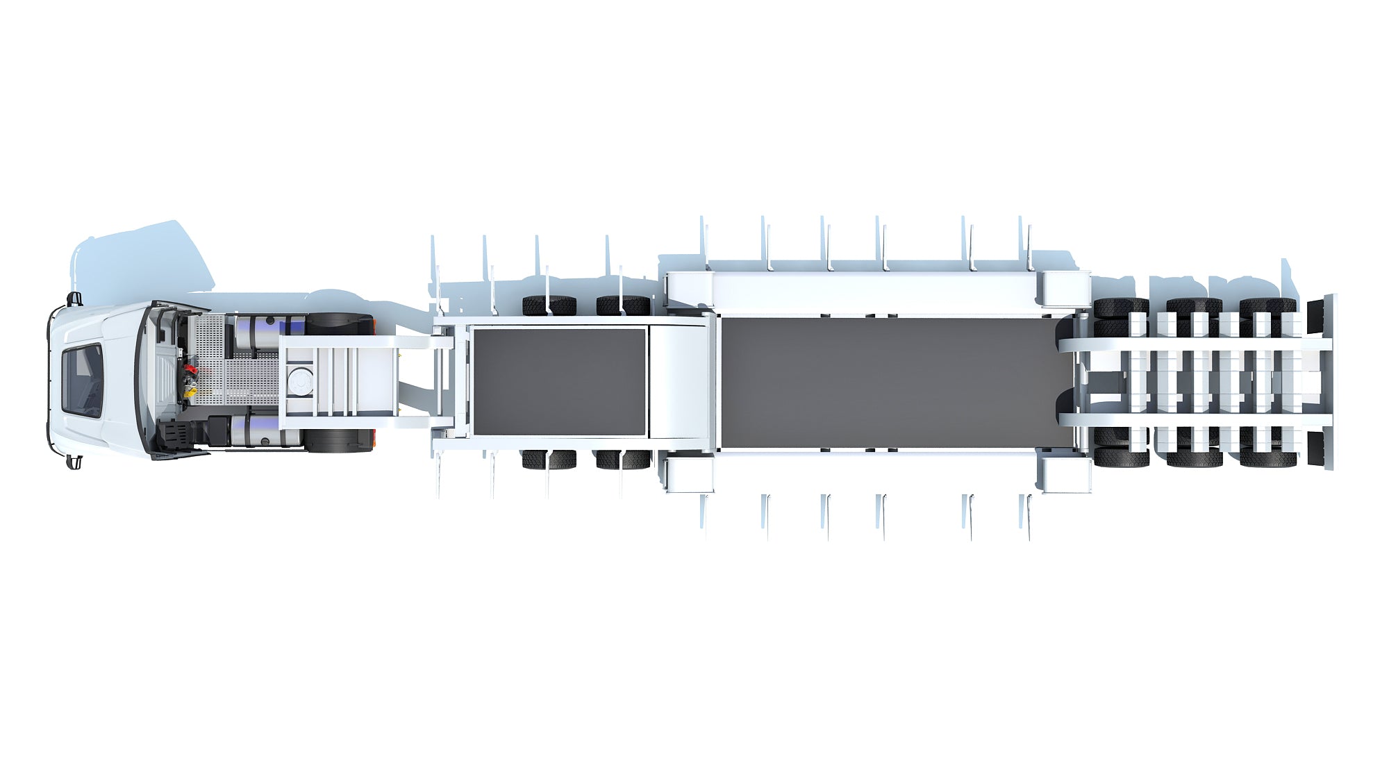 Heavy Truck with Lowboy Trailer