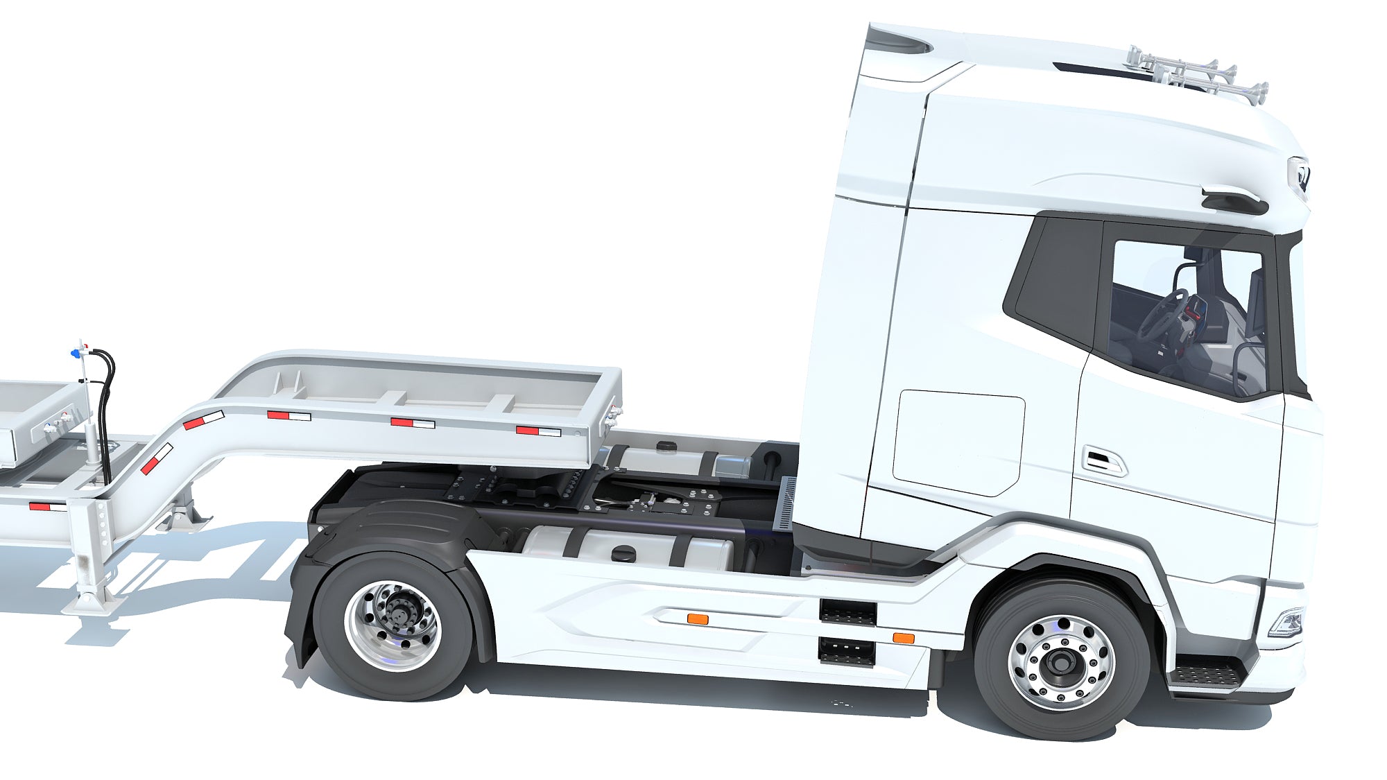 DAF Semi Truck with Lowboy Trailer