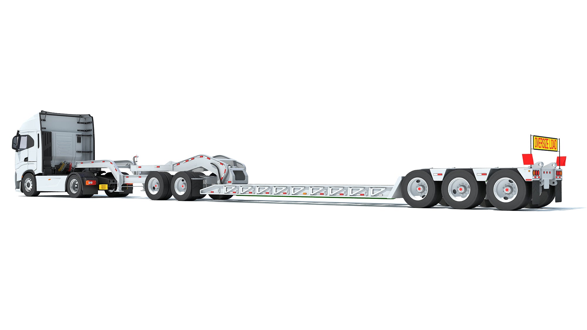 Heavy Truck with Lowboy Trailer