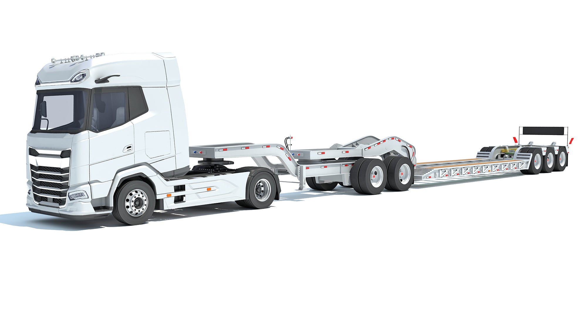 DAF Semi Truck with Lowboy Trailer