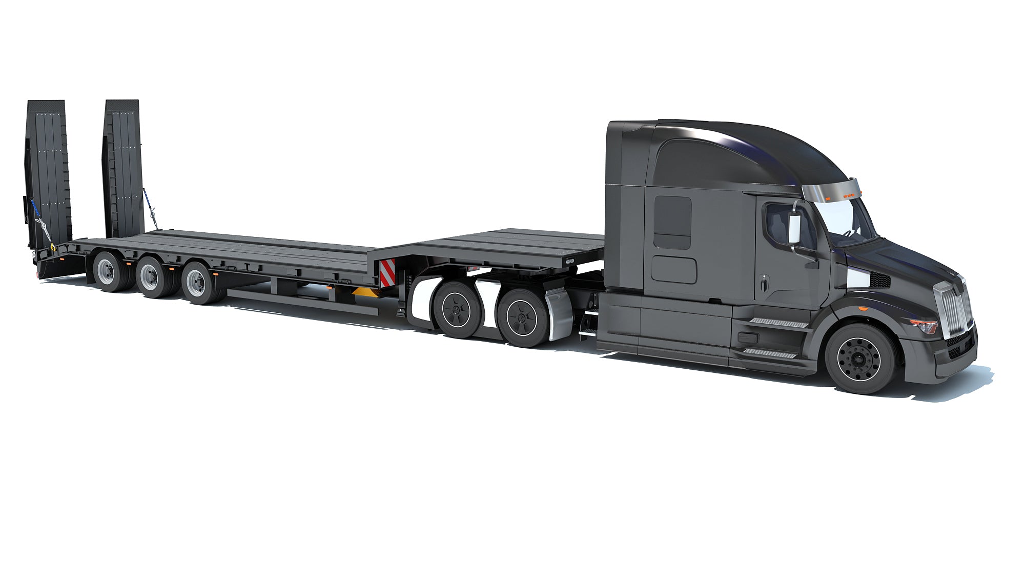 Truck with Platform Trailer