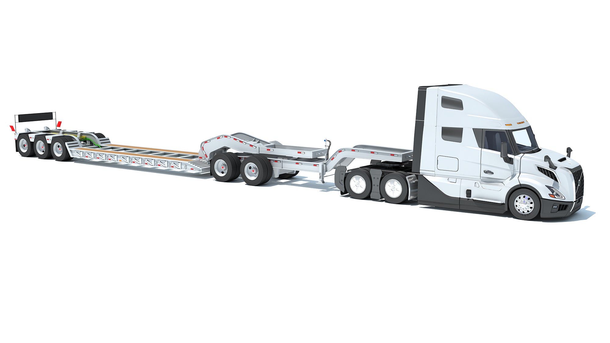 2024 Volvo Semi Truck with Lowboy Trailer