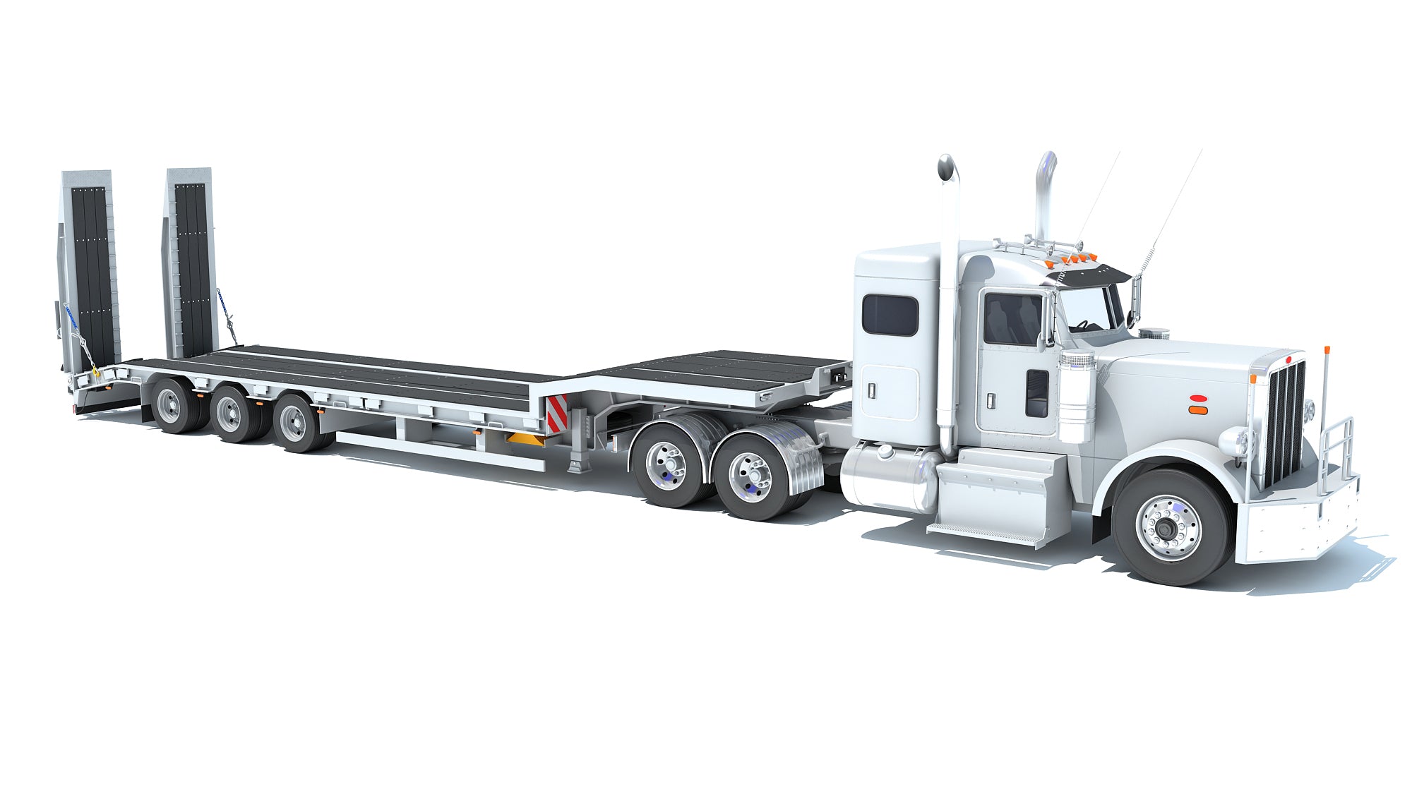 Semi-Truck with Platform Trailer