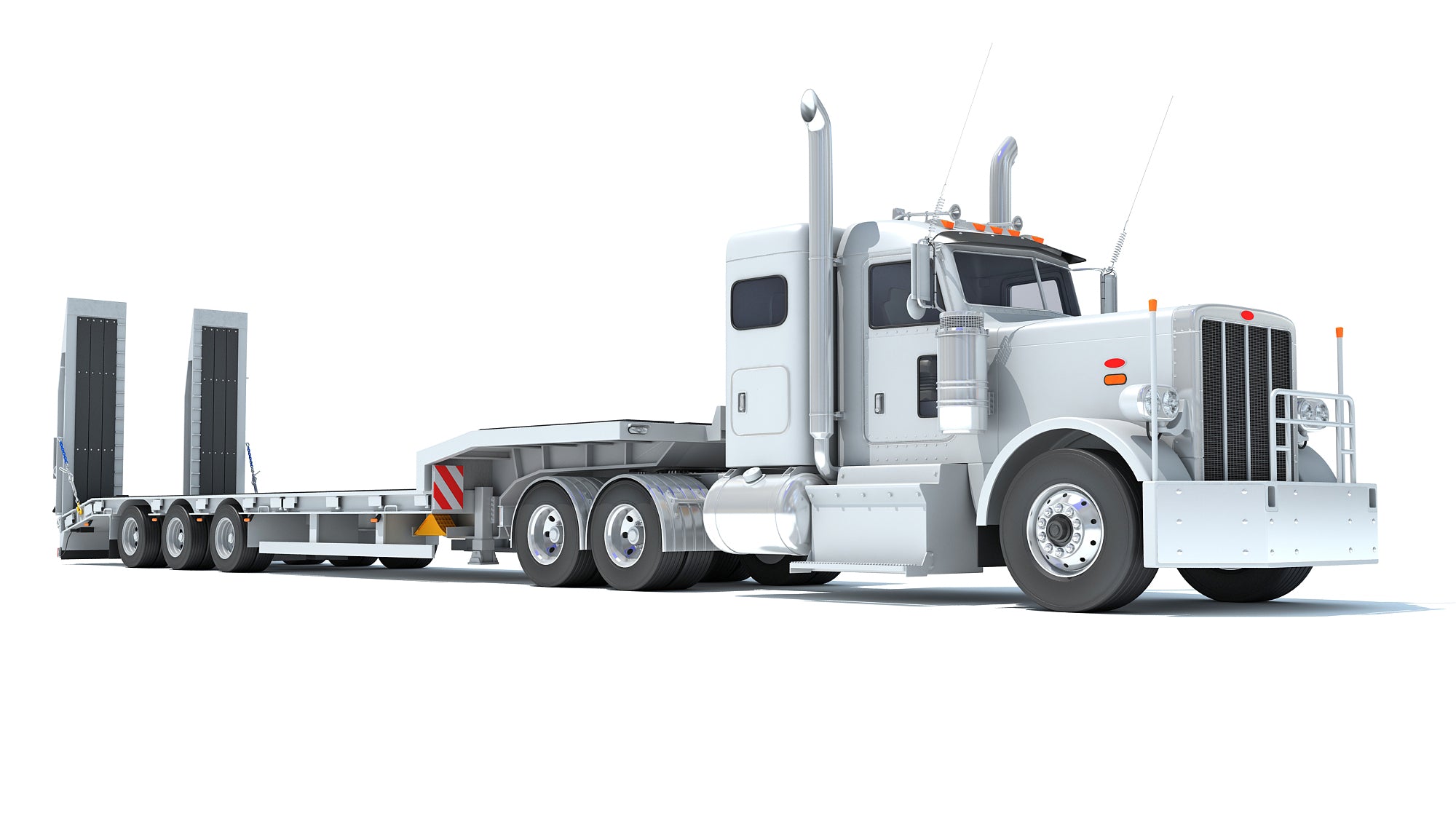Semi-Truck with Platform Trailer
