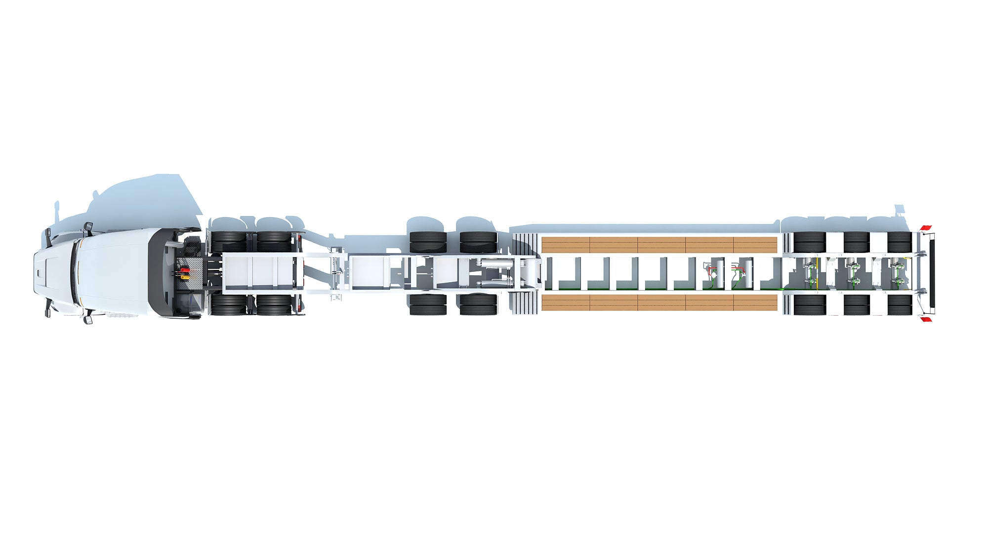 2024 Volvo Semi Truck with Lowboy Trailer