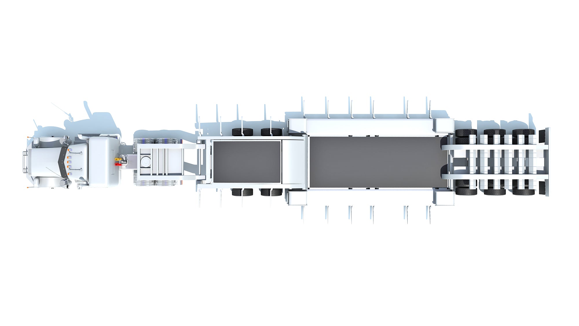 Semi Truck with Lowboy Trailer