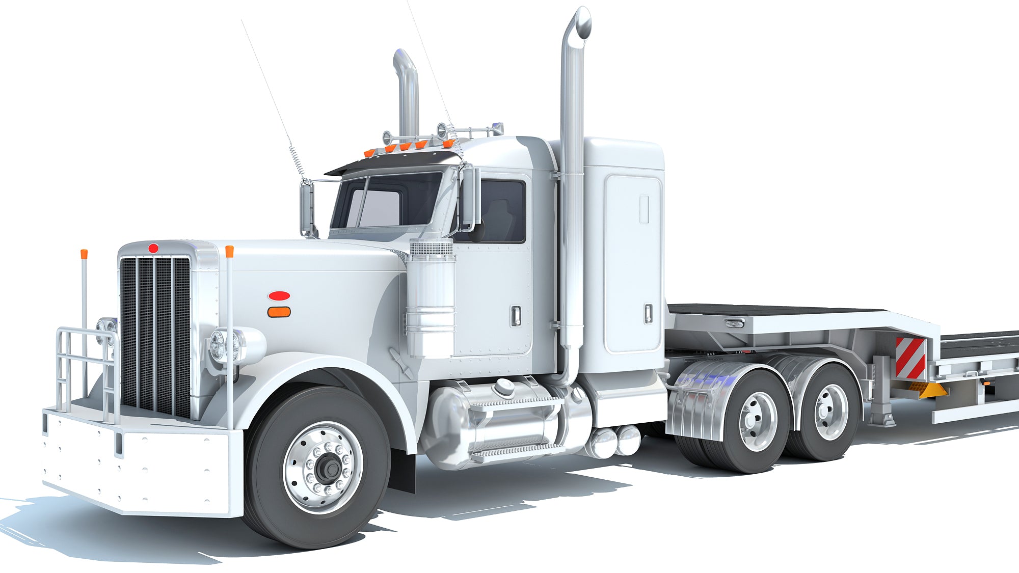 Semi-Truck with Platform Trailer