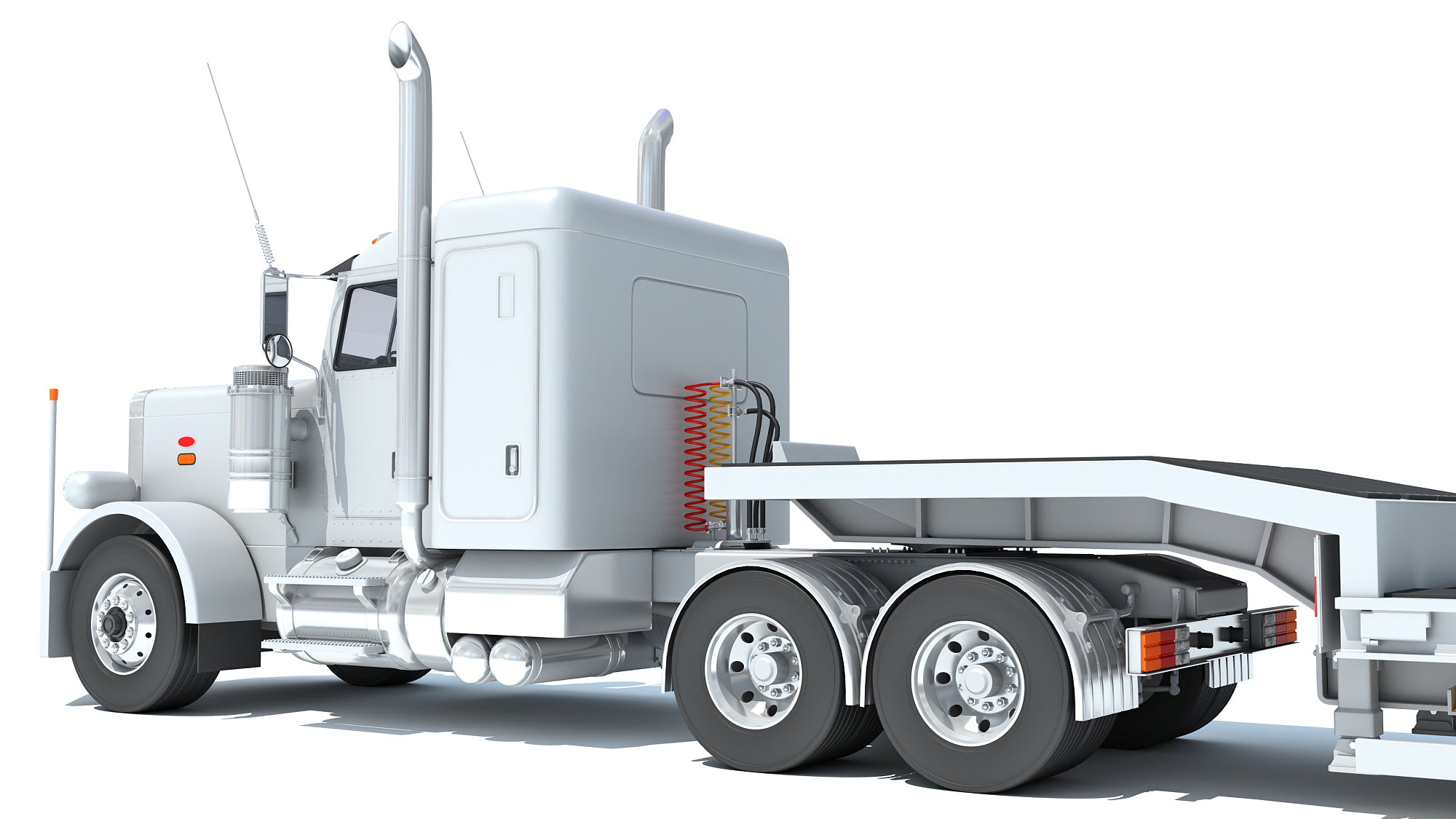 Semi-Truck with Platform Trailer