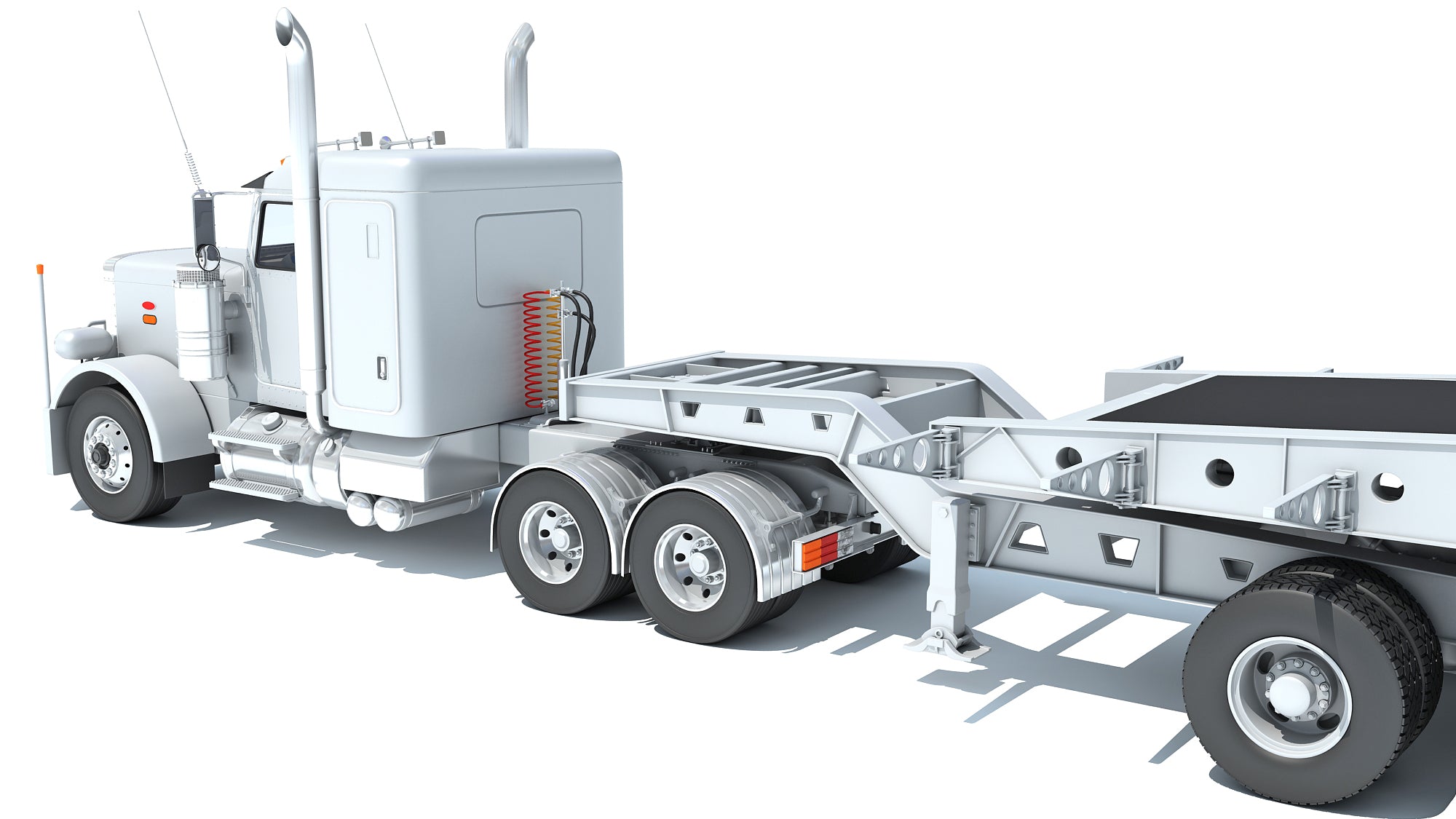 Semi Truck with Lowboy Trailer