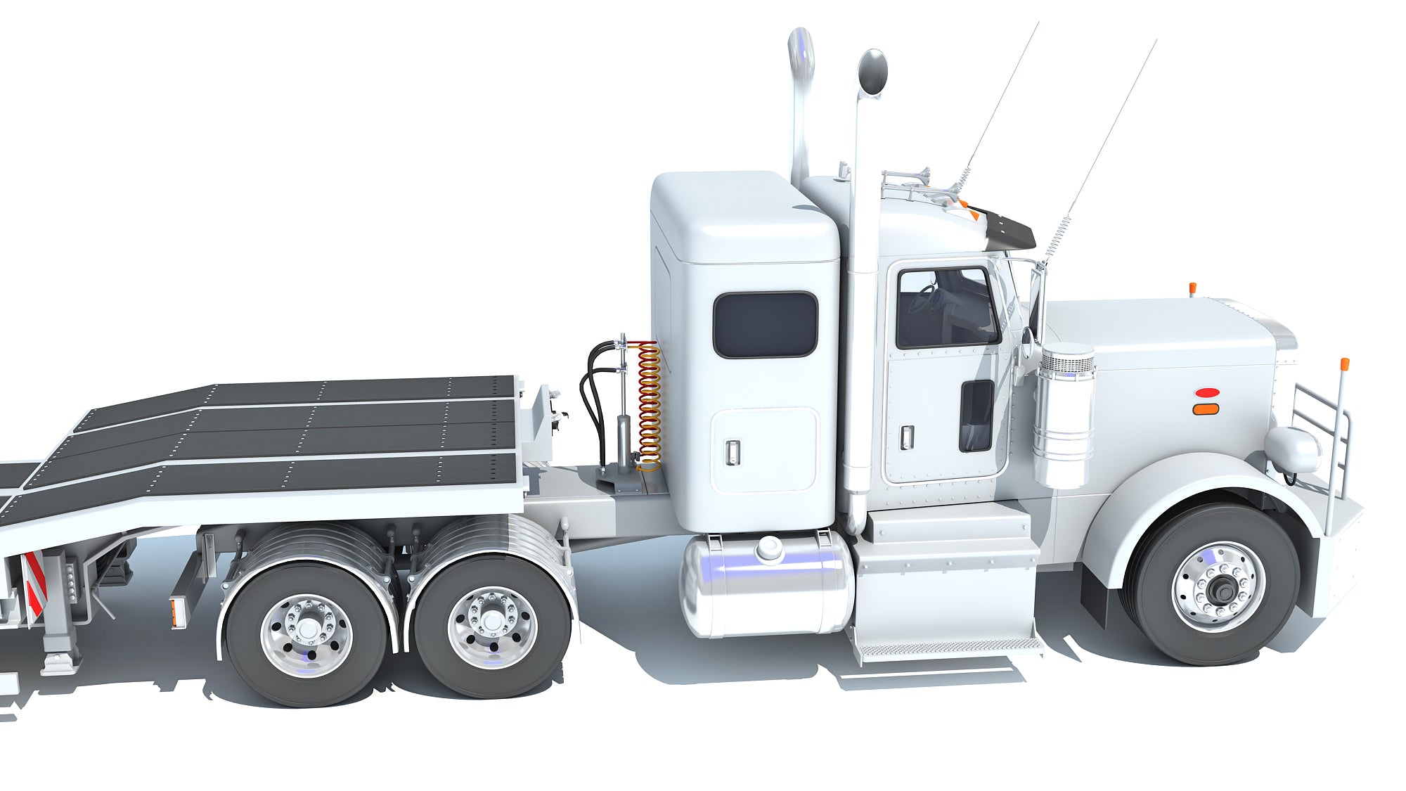 Semi-Truck with Platform Trailer