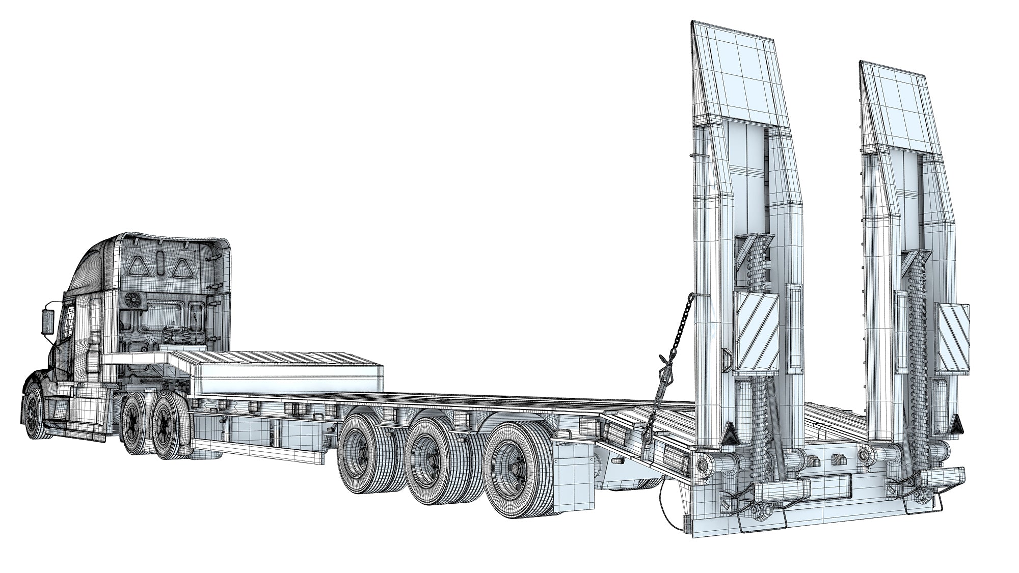 Truck with Platform Trailer