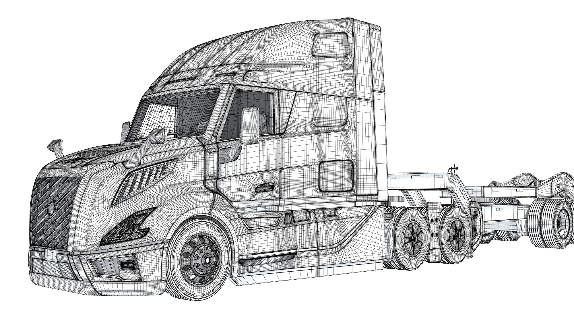 2024 Volvo Semi Truck with Lowboy Trailer