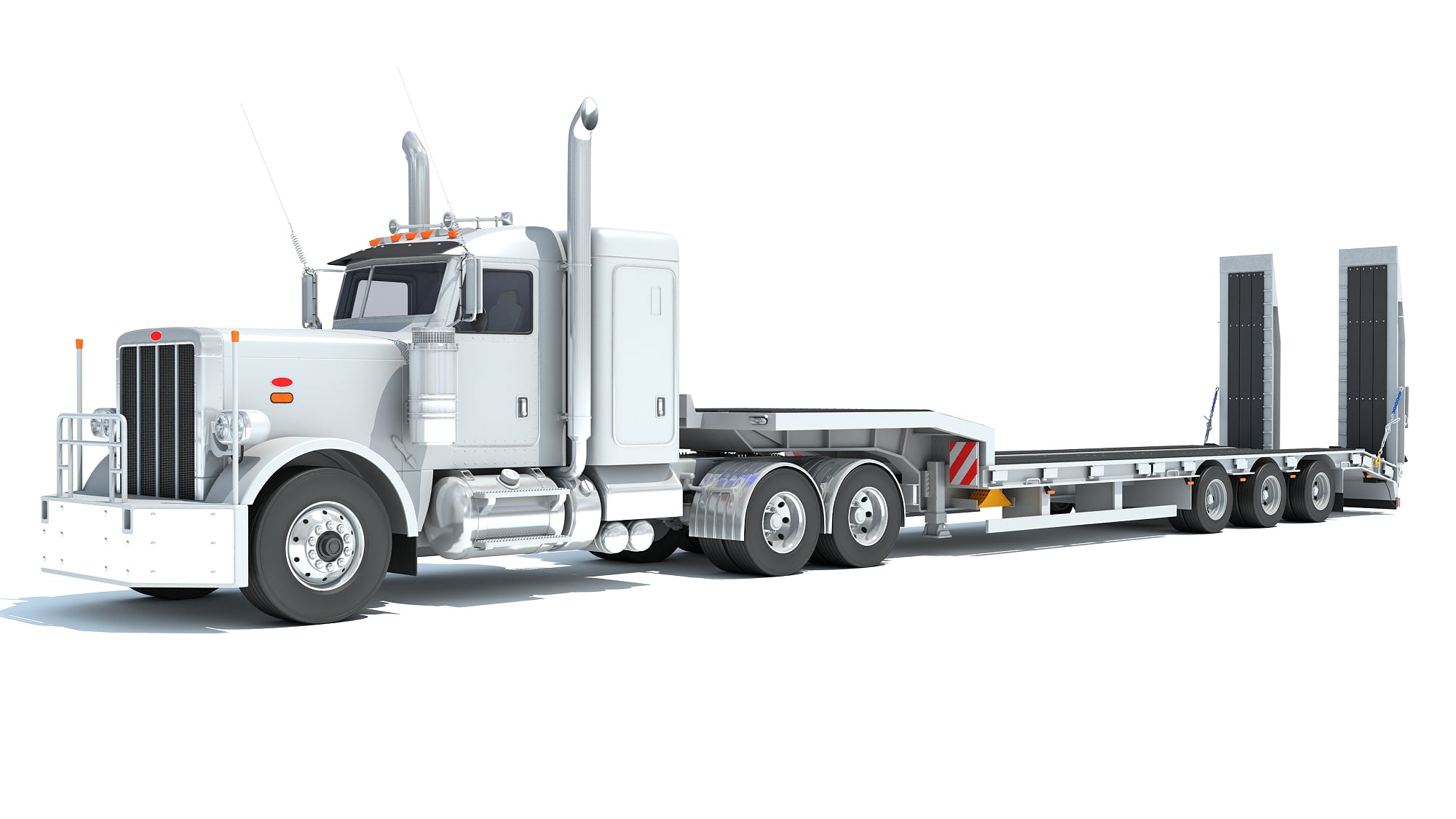 Semi-Truck with Platform Trailer